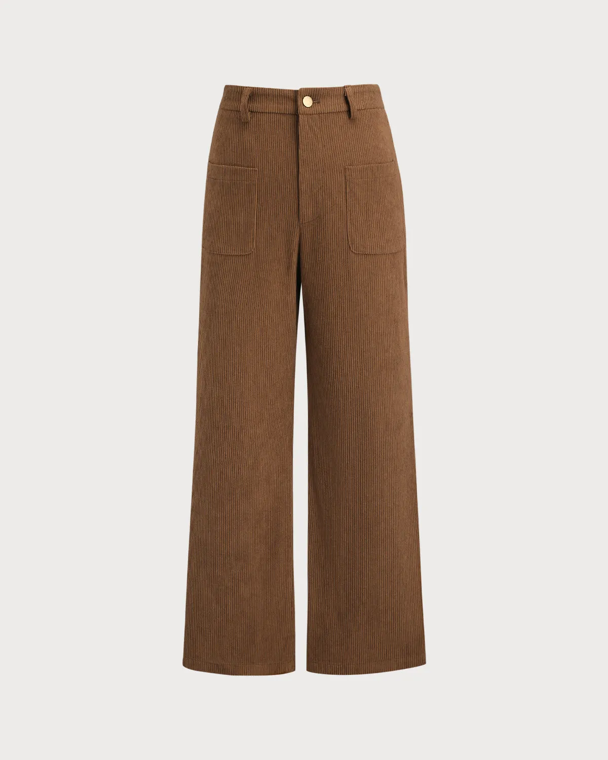 Caramel Straight Corduroy Casual Pants sold by rihoas