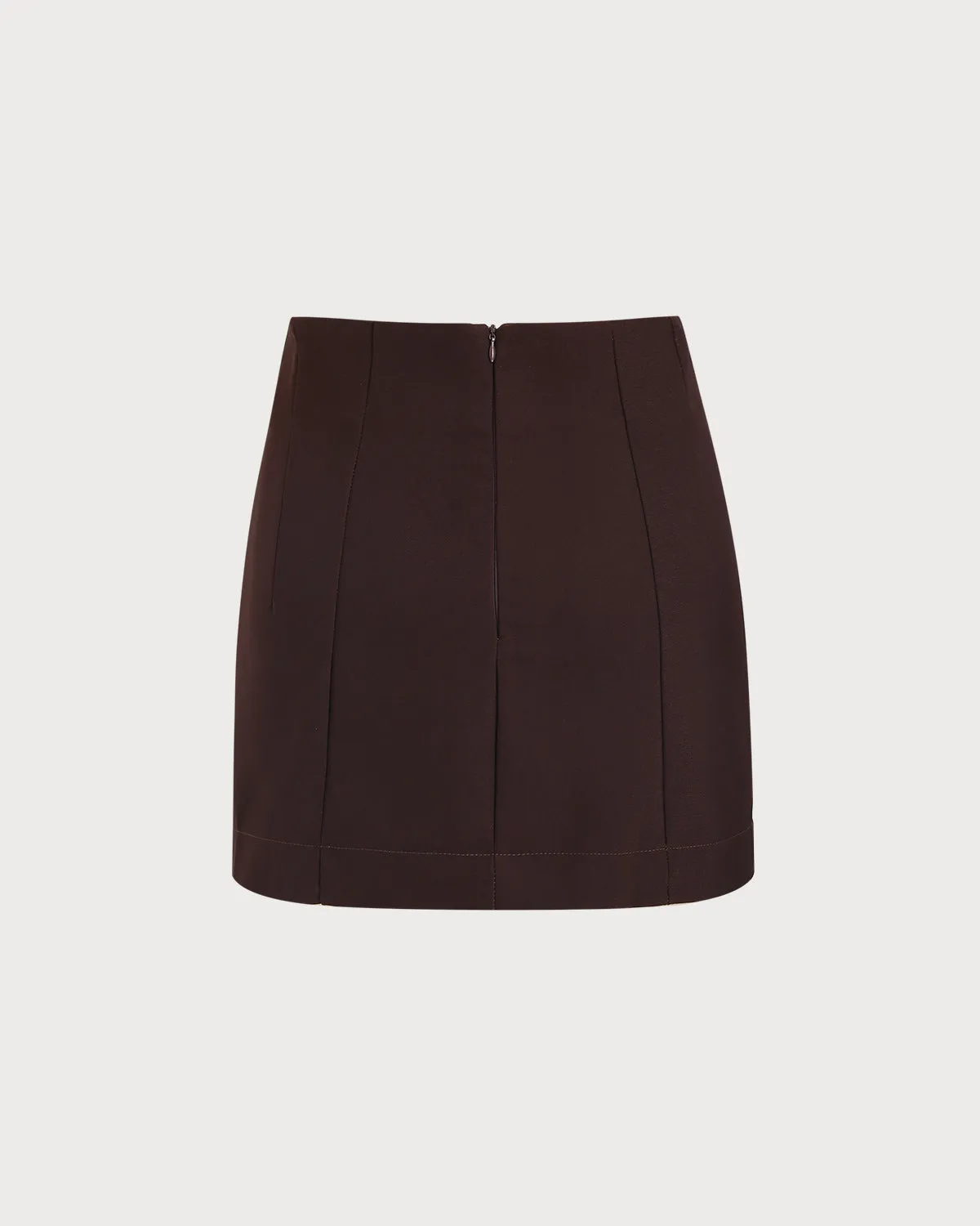 Coffee Natural Waisted A-Line Mini Skirt sold by rihoas product image thumbnail 4