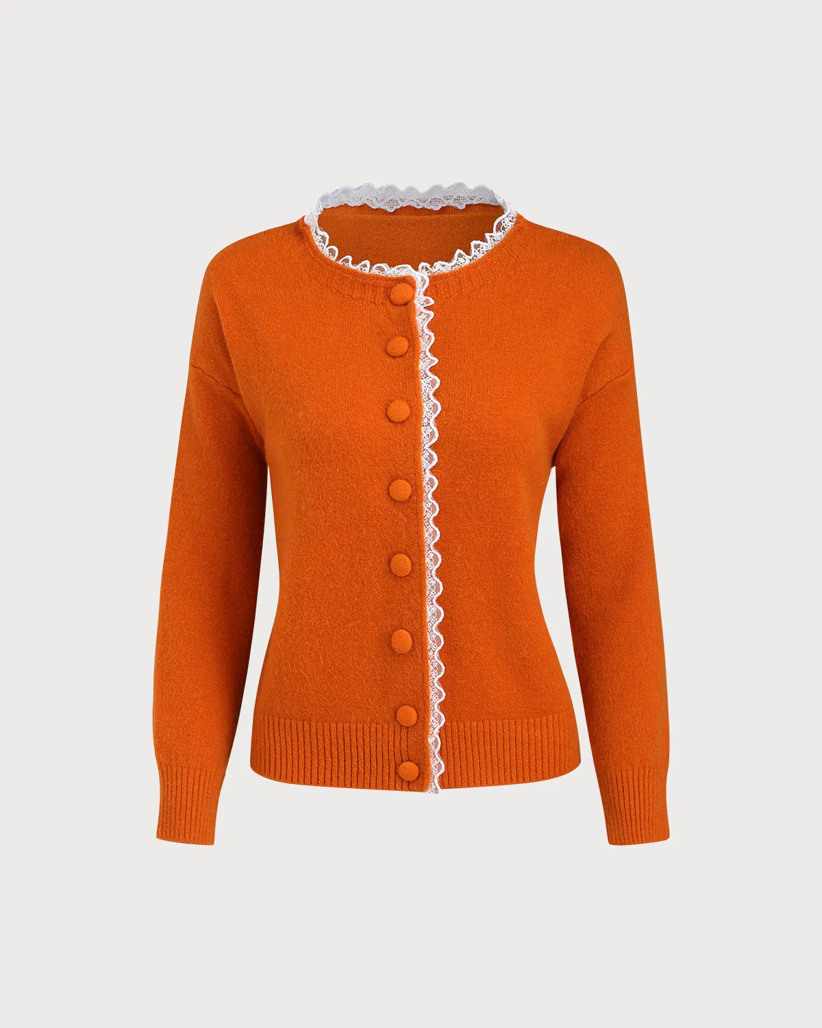 Orange Contrasting Knit Cardigan sold by rihoas