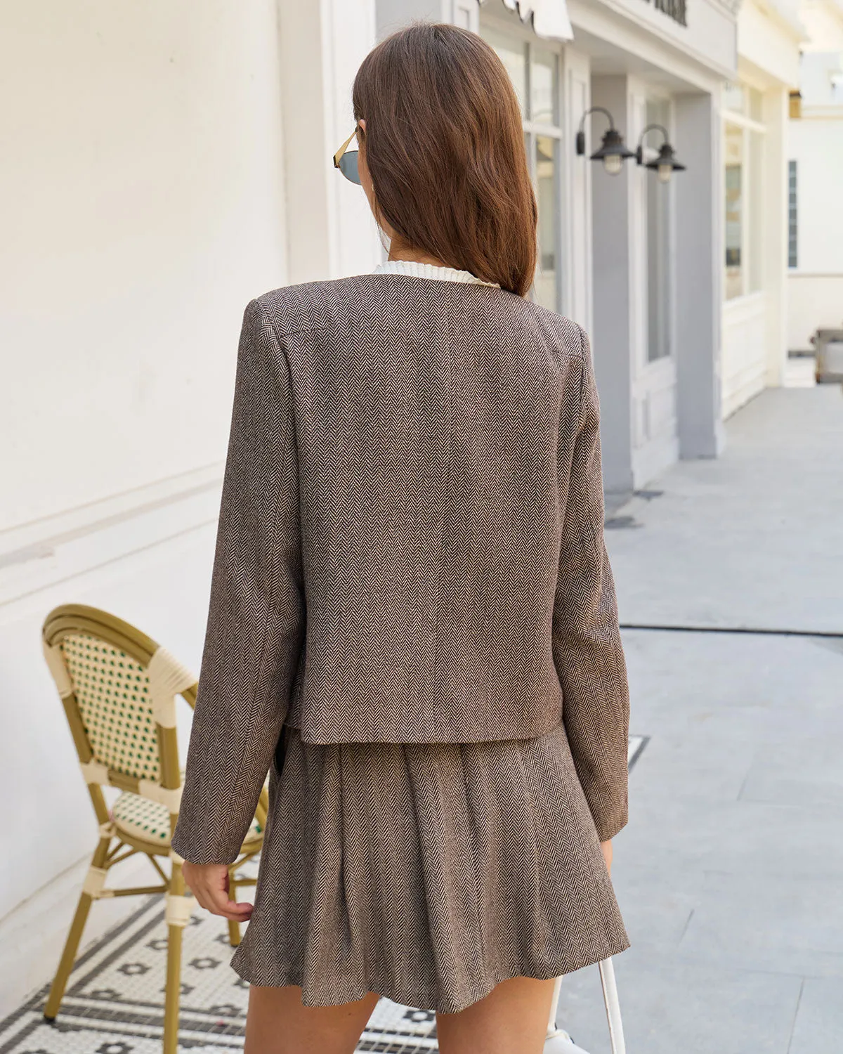 Brown Button Pockets Jacket sold by rihoas product image thumbnail 3