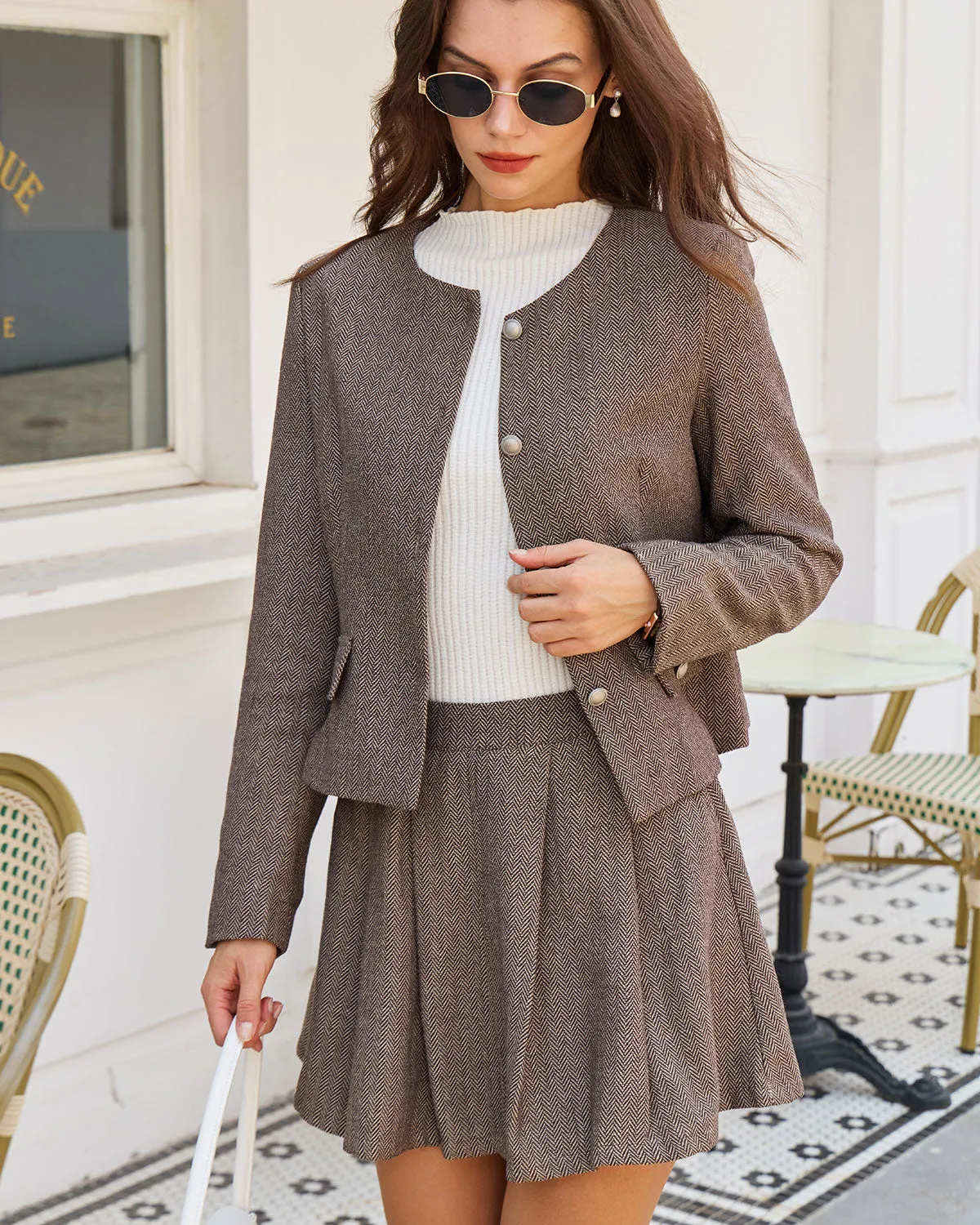 Brown Button Pockets Jacket sold by rihoas product image thumbnail 2