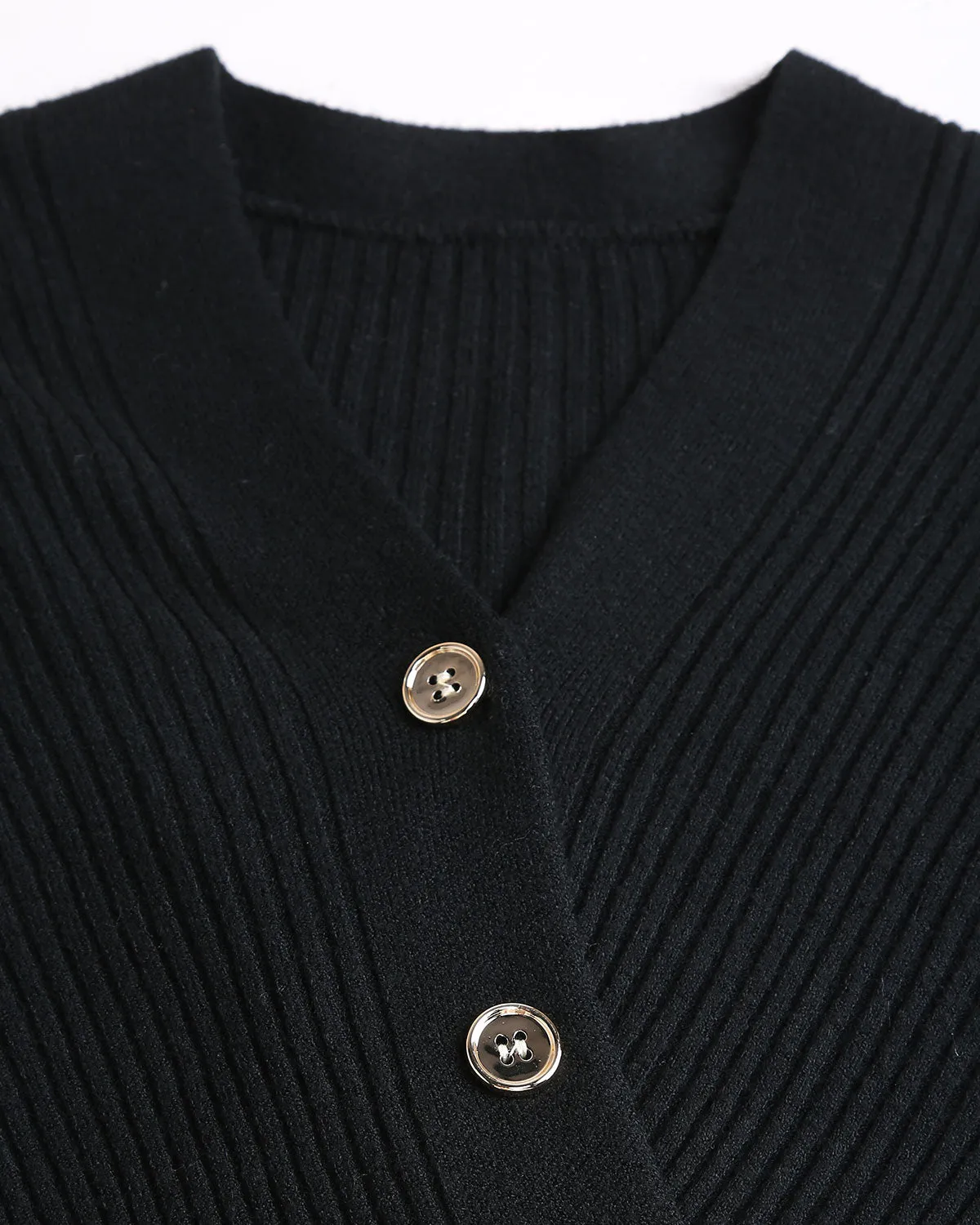 Black Button Knit Tee sold by rihoas product image thumbnail 2