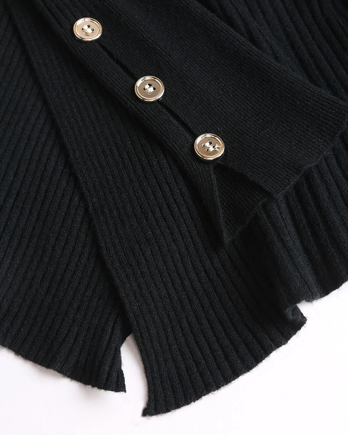 Black Button Knit Tee sold by rihoas product image thumbnail 3