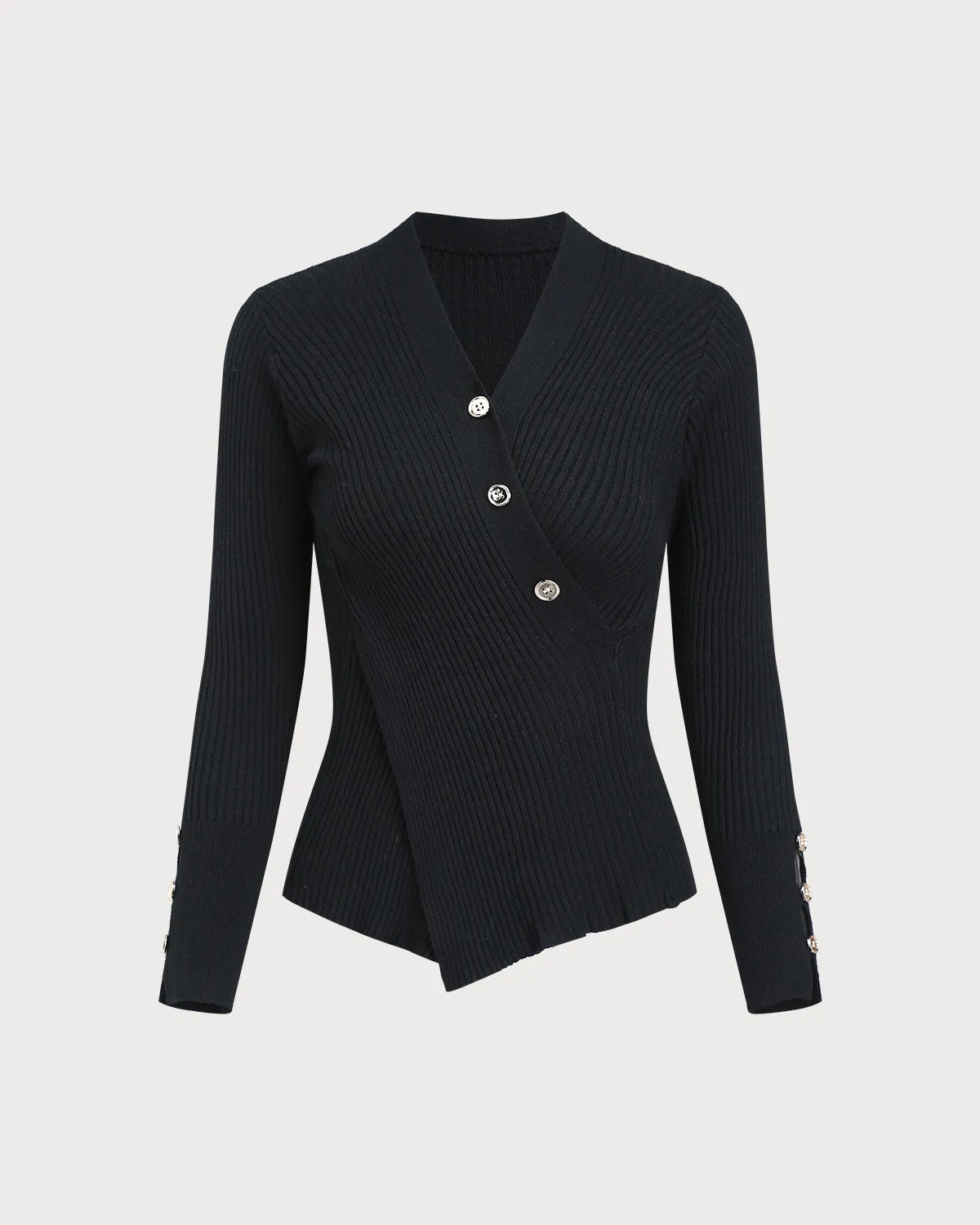 Black Button Knit Tee sold by rihoas