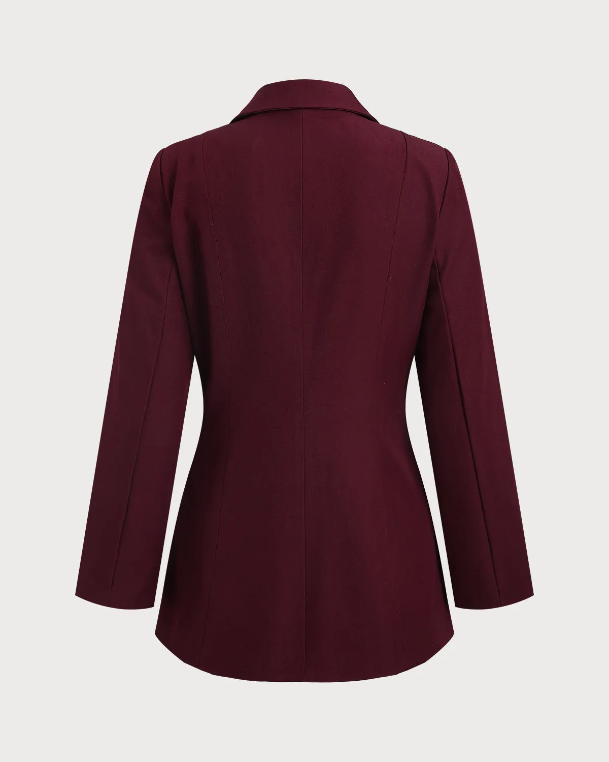 Wine Red Button Blazer sold by rihoas product image thumbnail 2