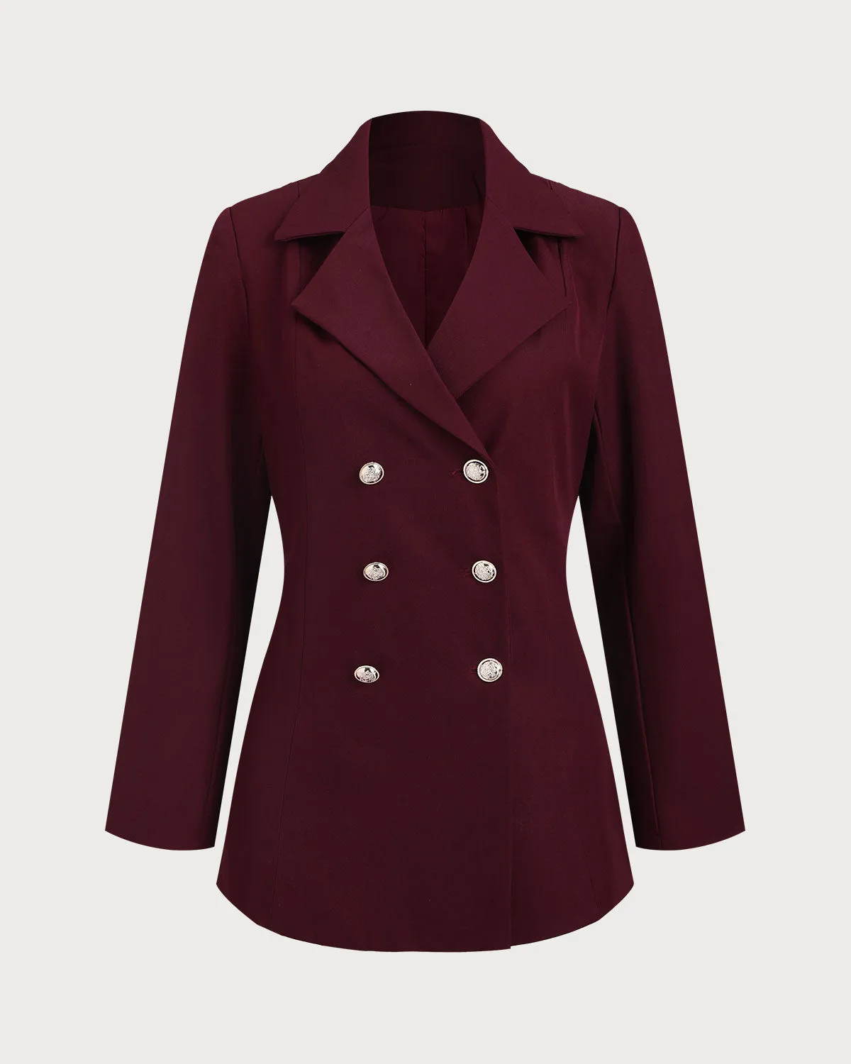 Wine Red Button Blazer sold by rihoas