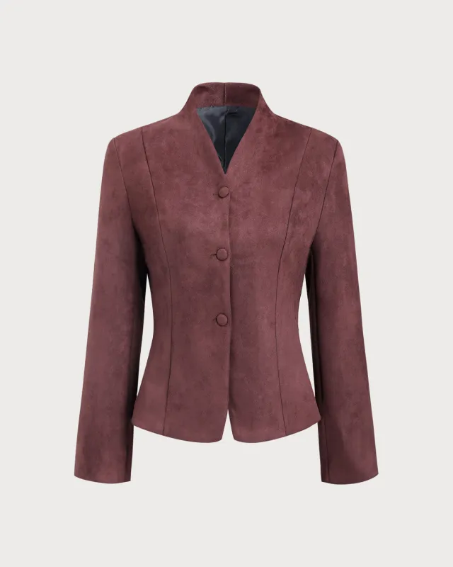 Wine Red Button Jacket sold by rihoas