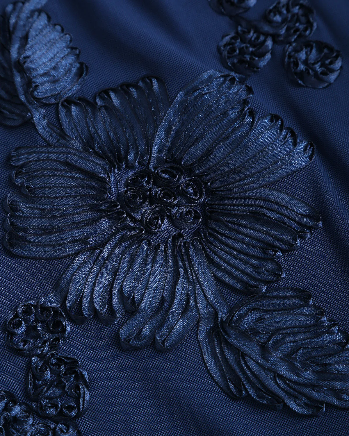 Blue Jacquard Bell Sleeve Backless Mini Dress sold by rihoas product image thumbnail 3