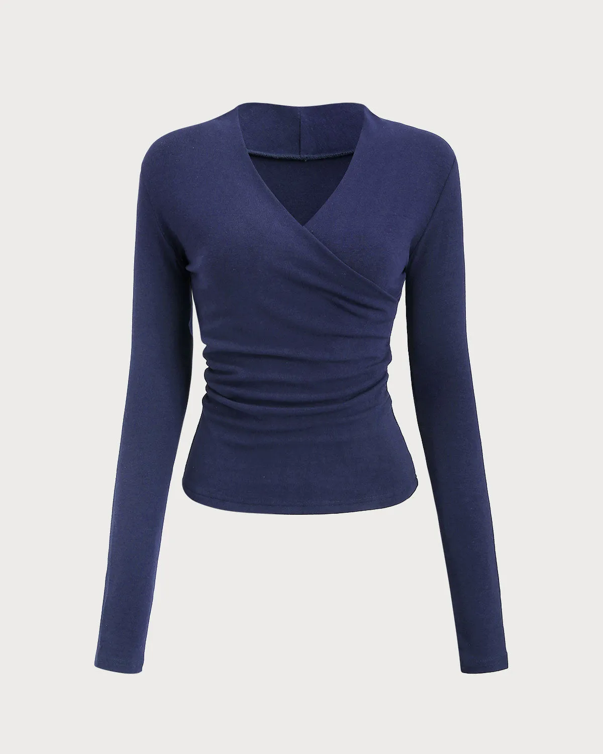 Navy Ruched Knit Tee sold by rihoas