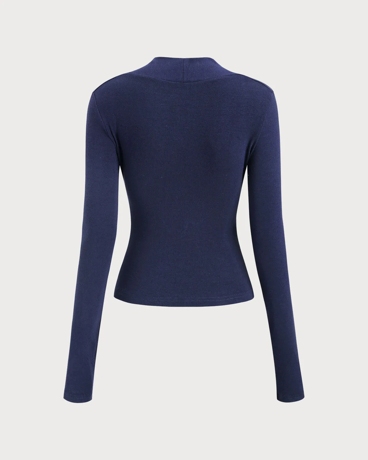 Navy Ruched Knit Tee sold by rihoas product image thumbnail 2