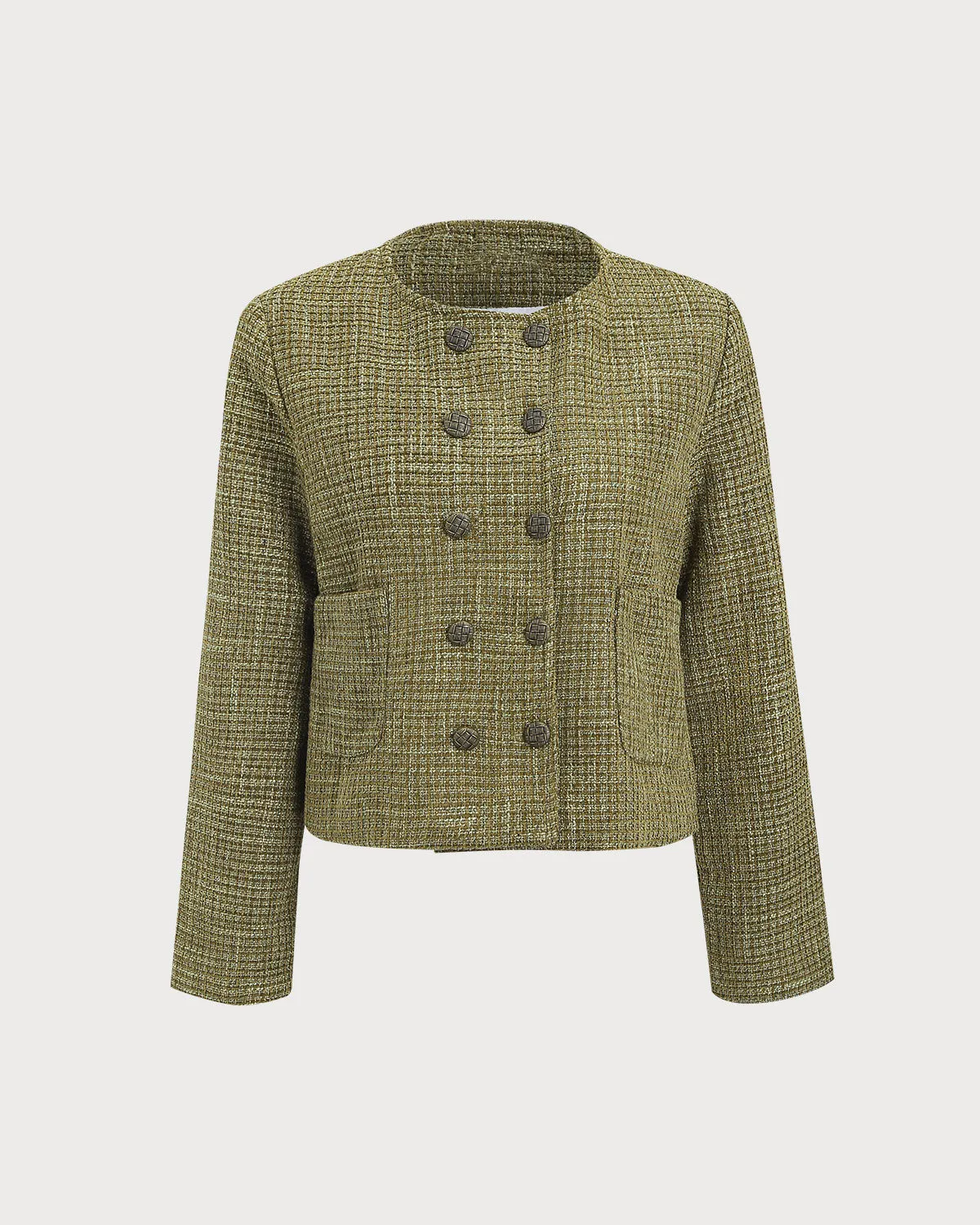 Green Plaid Button Jacket sold by rihoas