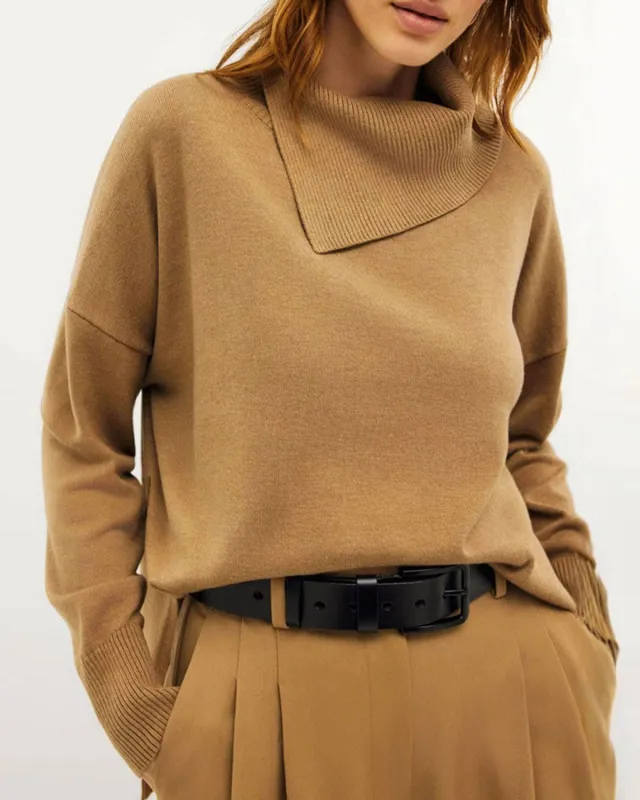 Camel Turtle Loose Sweater sold by rihoas