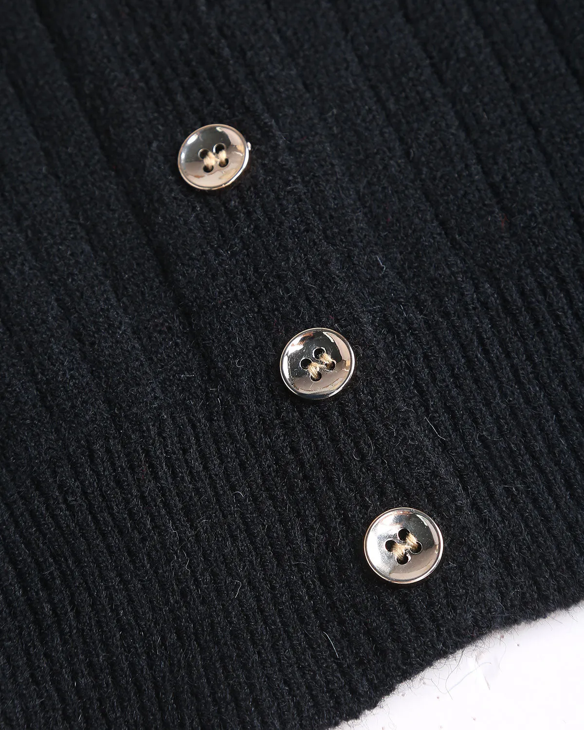 Black Single Breasted Knit Cardigan sold by rihoas product image thumbnail 3