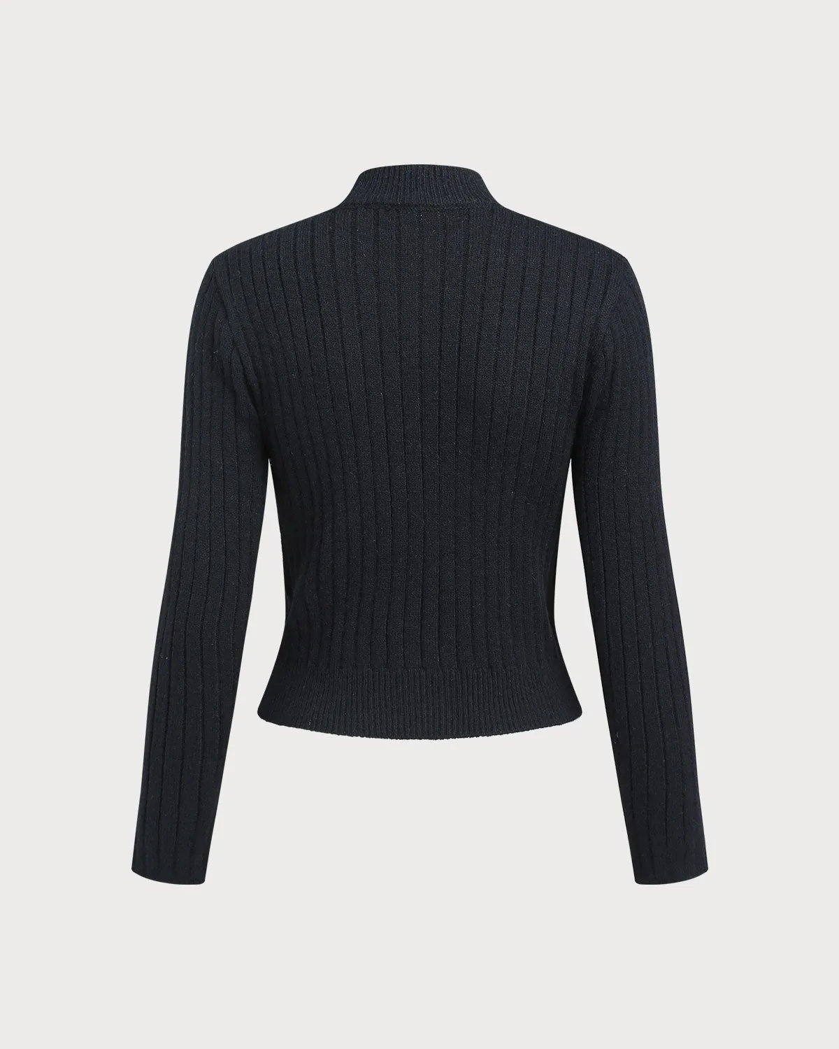 Black Single Breasted Knit Cardigan sold by rihoas product image thumbnail 4