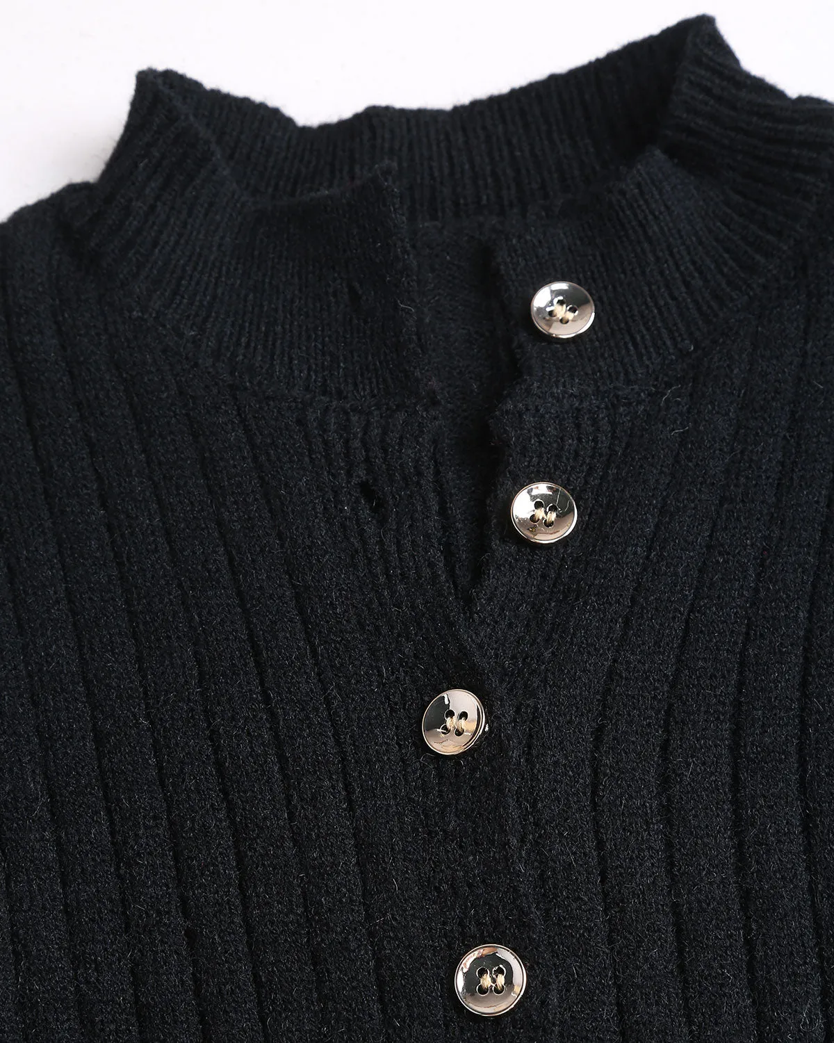 Black Single Breasted Knit Cardigan sold by rihoas product image thumbnail 2