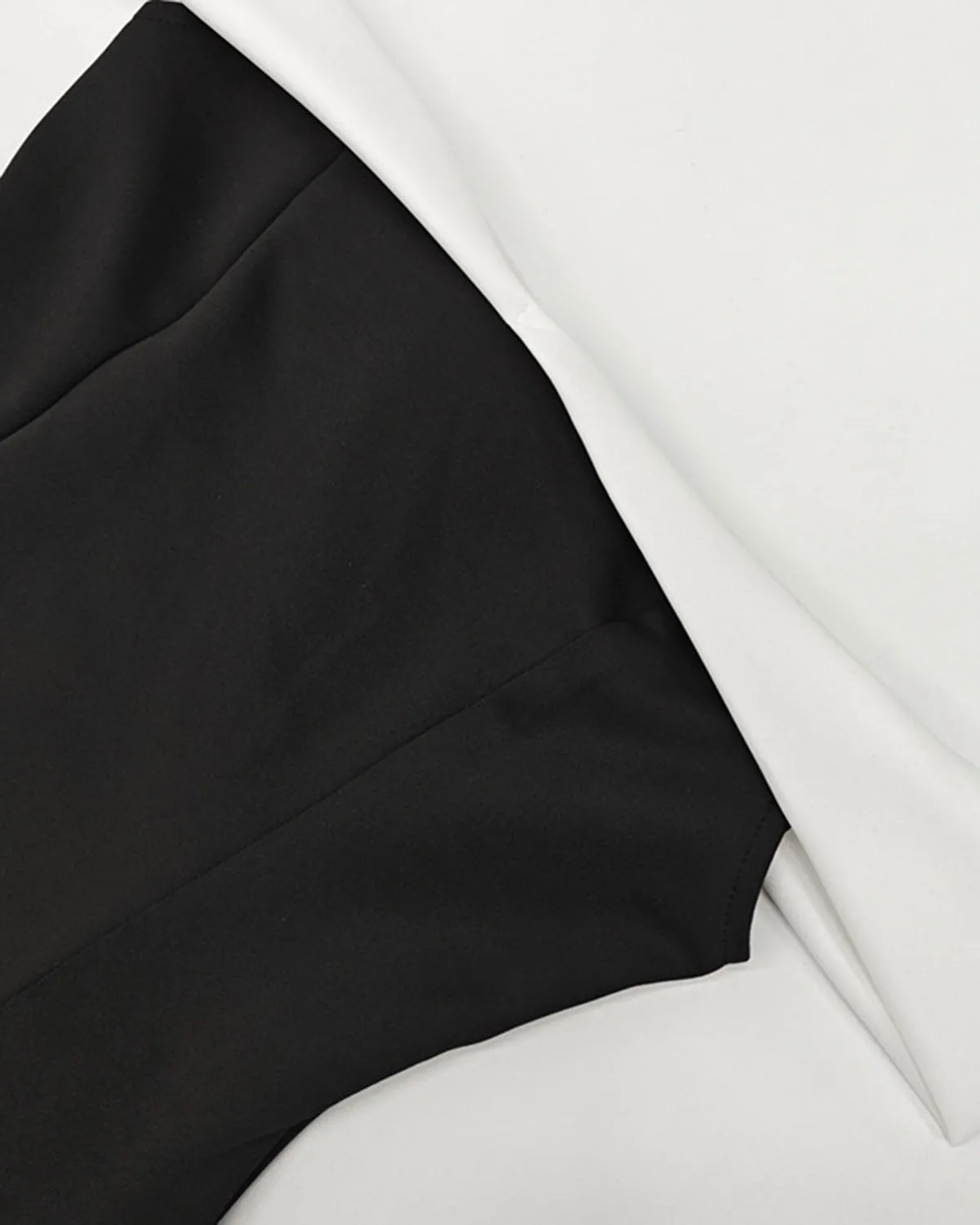 Black Contrasting Strapless A-Line Mini Dress sold by rihoas product image thumbnail 2