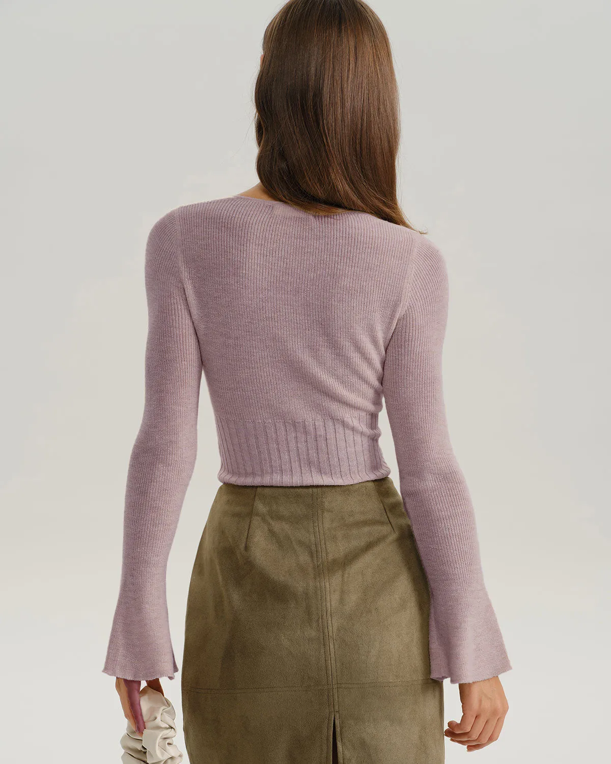 Purple Bell Sleeve Knit Tee sold by rihoas product image thumbnail 5