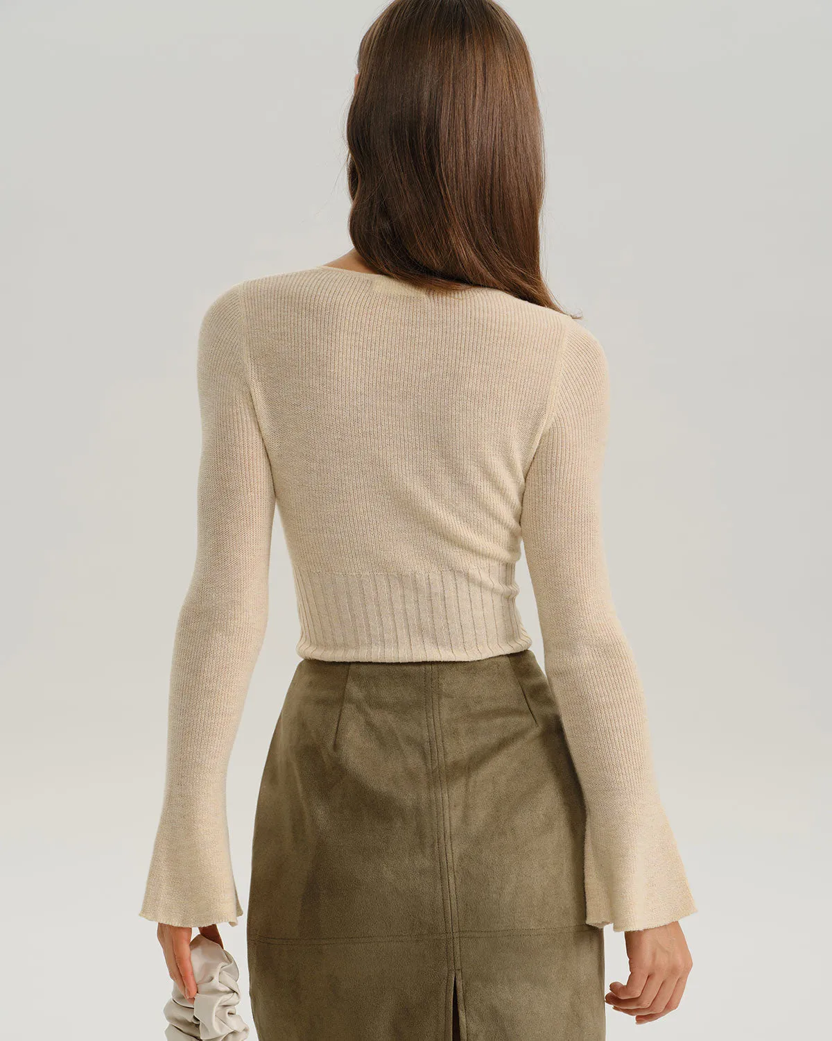 Apricot Bell Sleeve Knit Tee sold by rihoas product image thumbnail 5