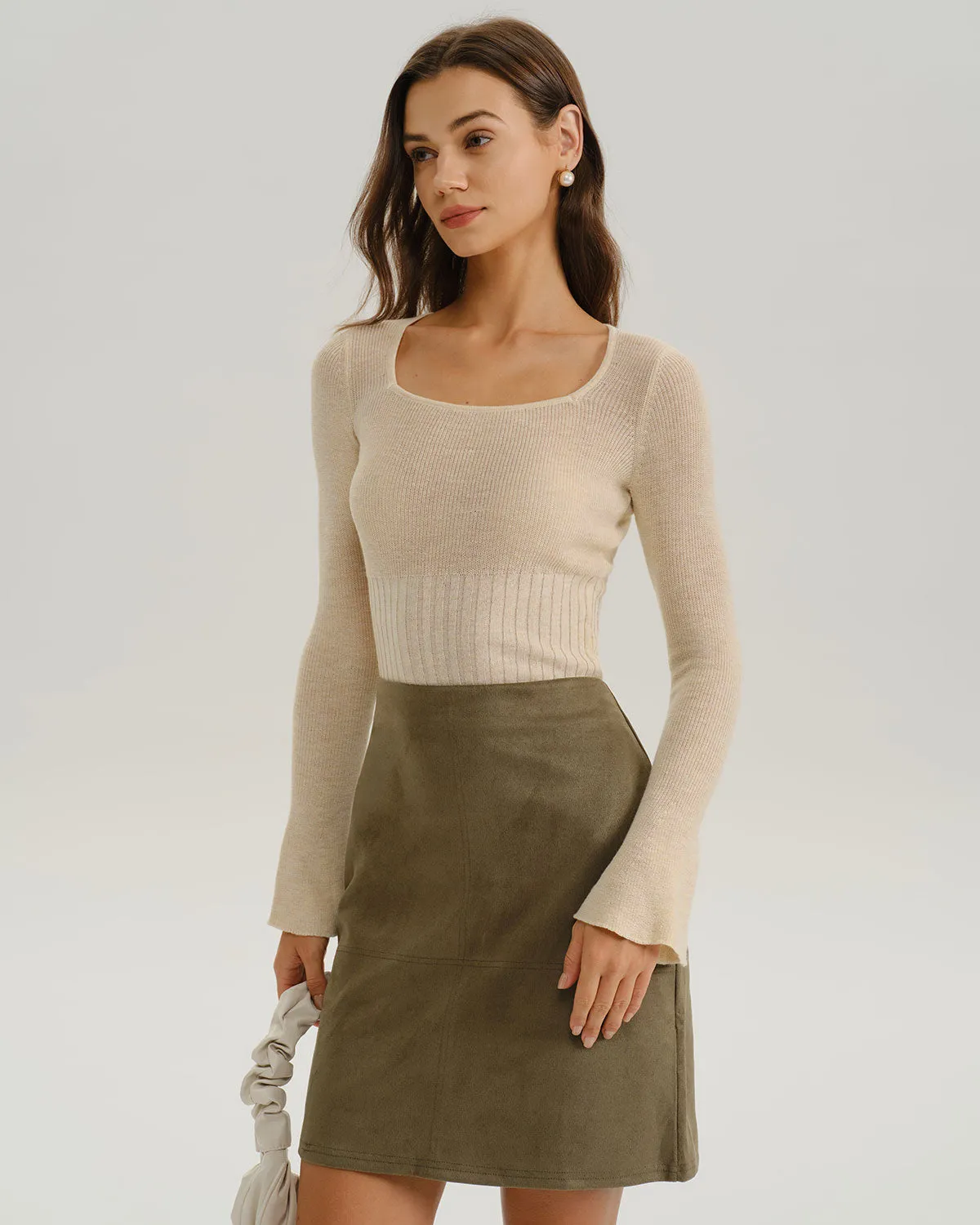 Apricot Bell Sleeve Knit Tee sold by rihoas product image thumbnail 2