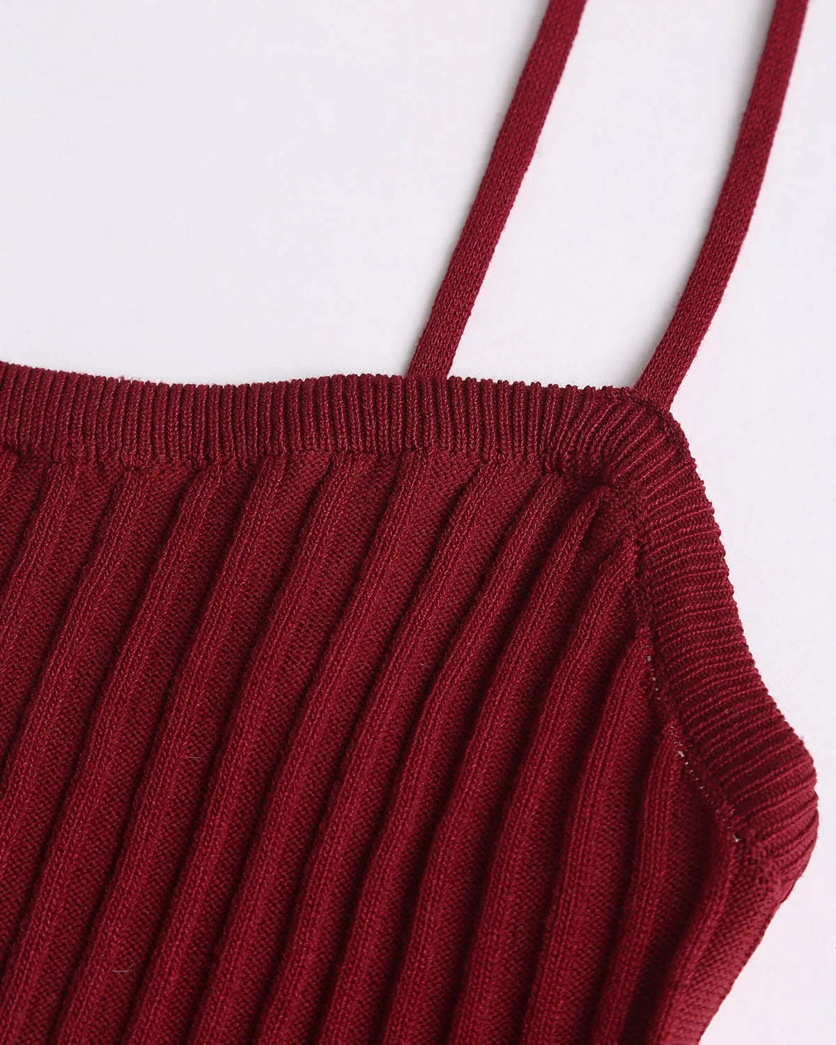 Wine Red A-Line Slip Sweater Dress sold by rihoas product image thumbnail 2