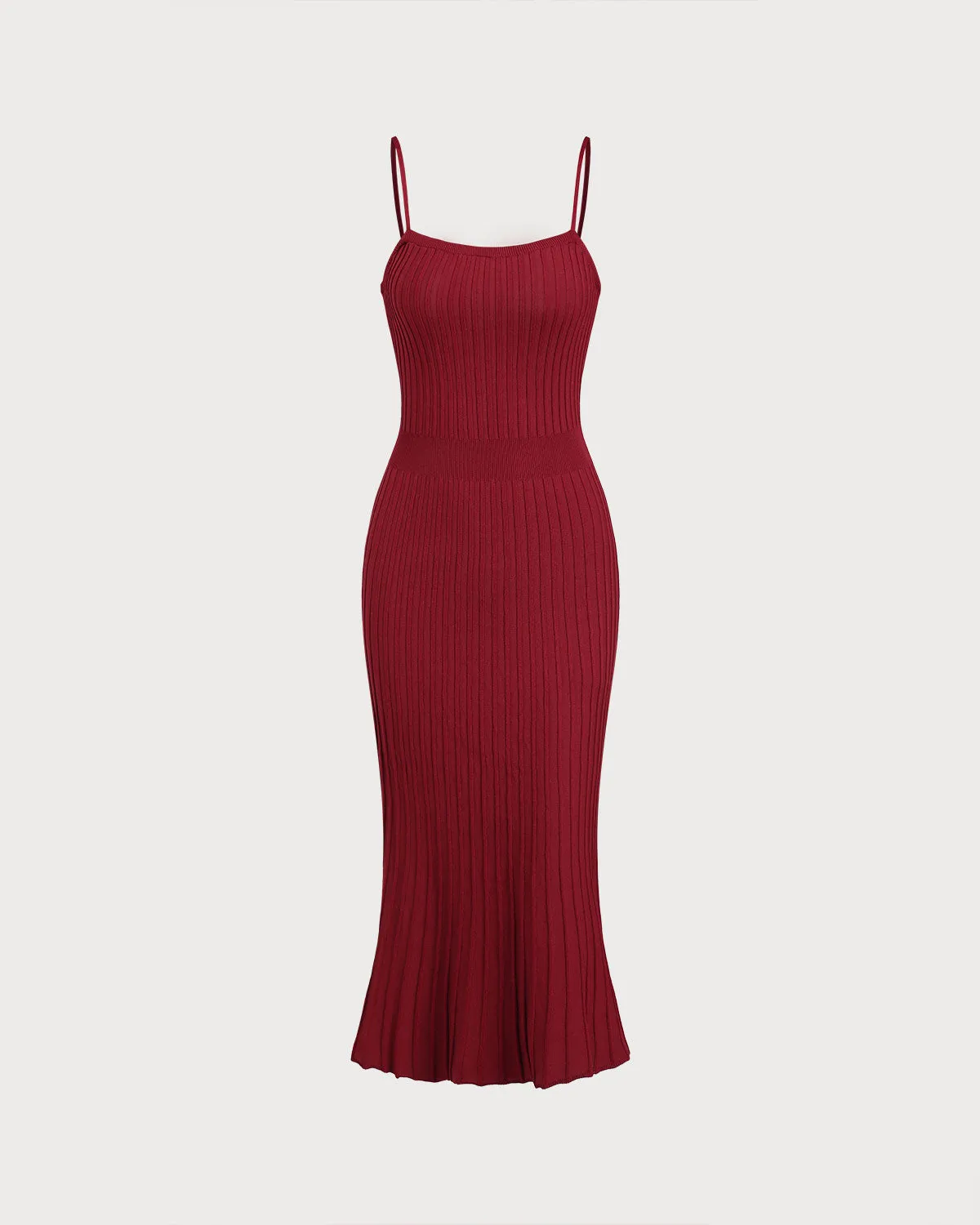 Wine Red A-Line Slip Sweater Dress sold by rihoas