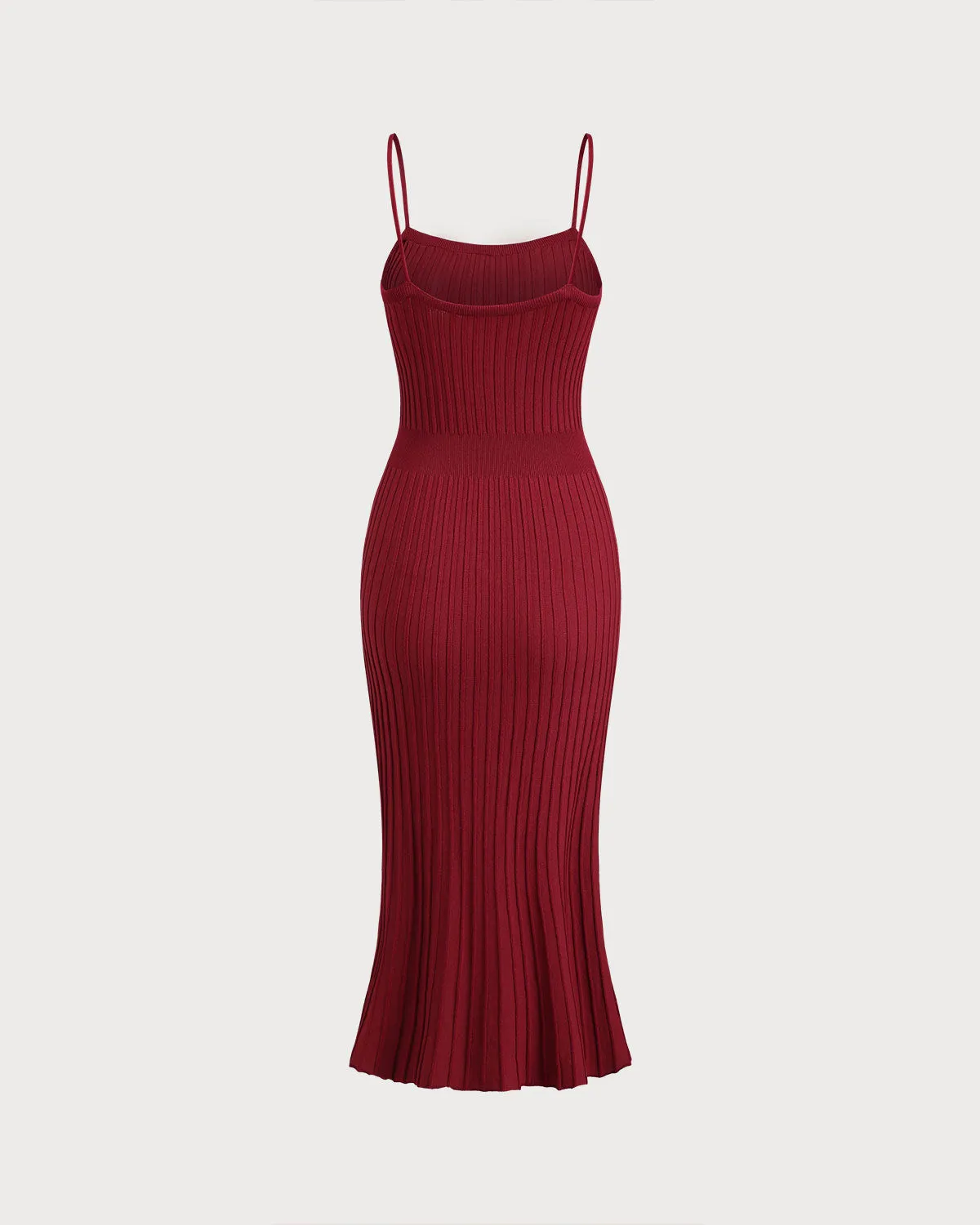 Wine Red A-Line Slip Sweater Dress sold by rihoas product image thumbnail 4