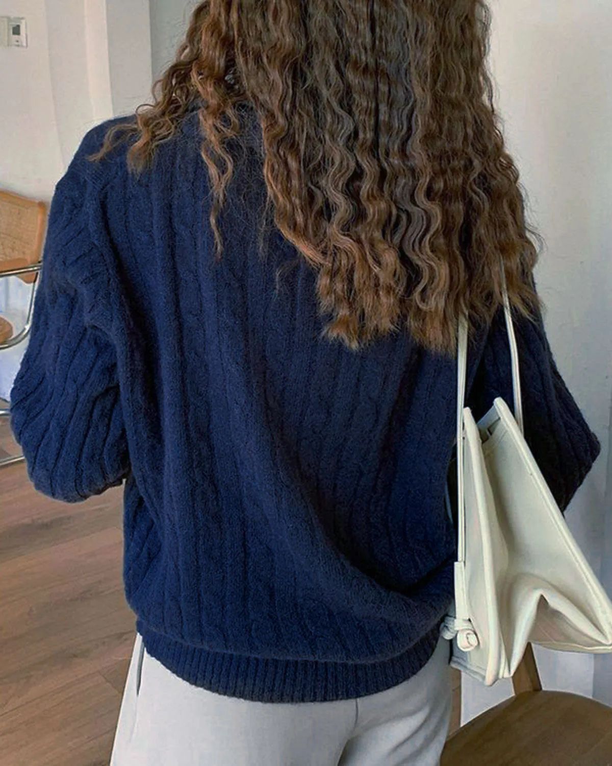 Blue Button Textured Sweater sold by rihoas product image thumbnail 4