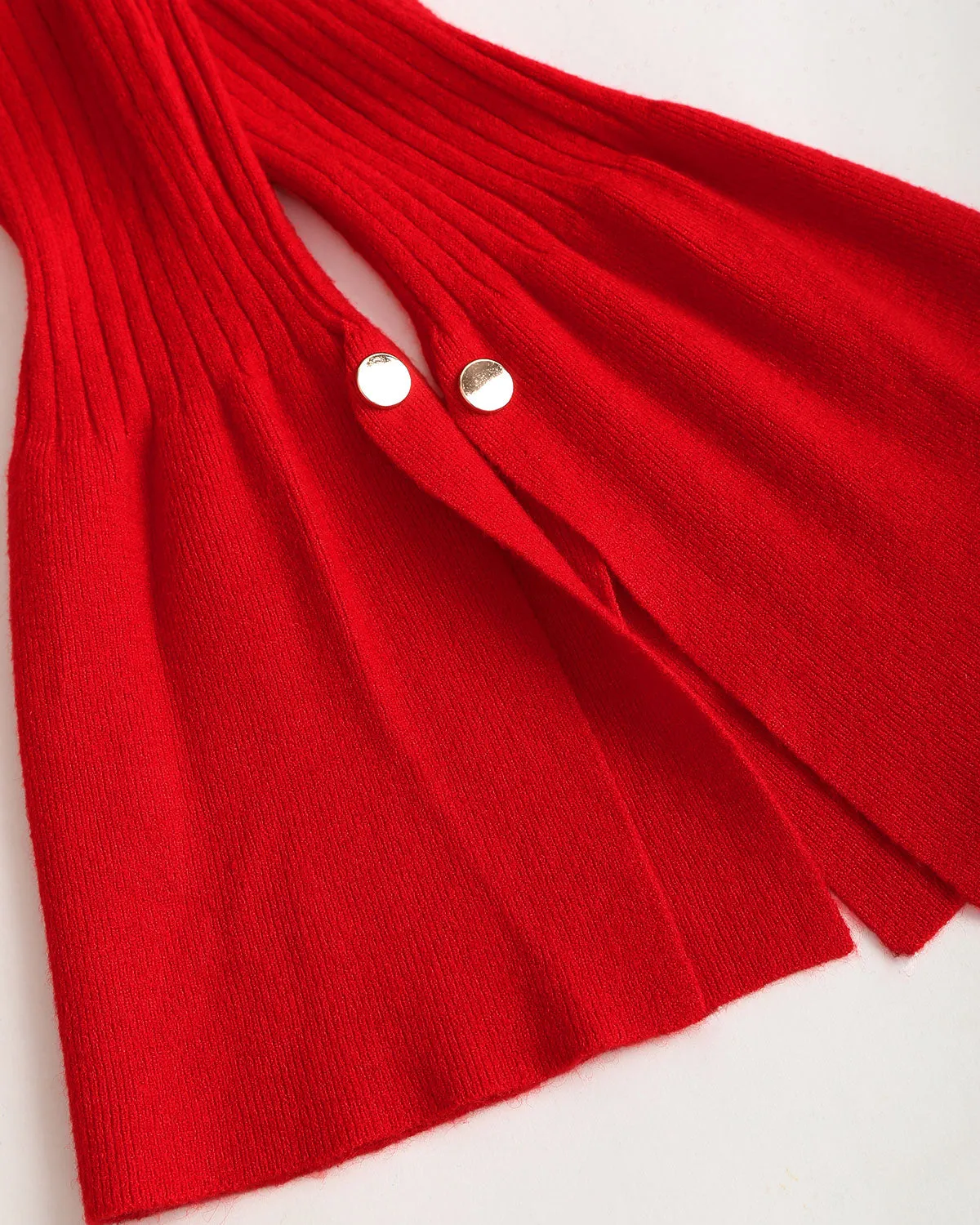 Red V Neck Slim Knit Cardigan sold by rihoas product image thumbnail 2