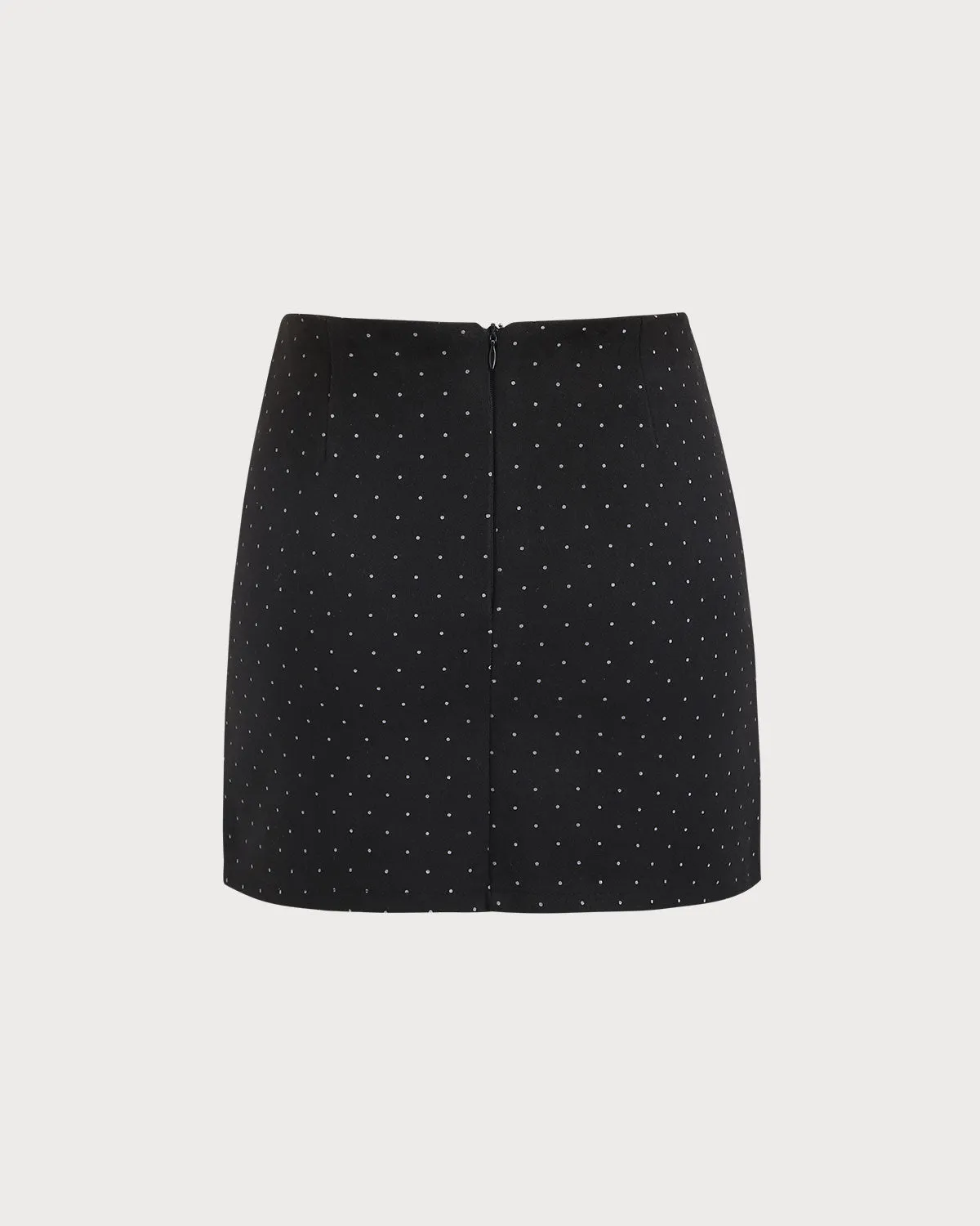 Black Polka Dot Straight Mini Skirt sold by rihoas product image thumbnail 2
