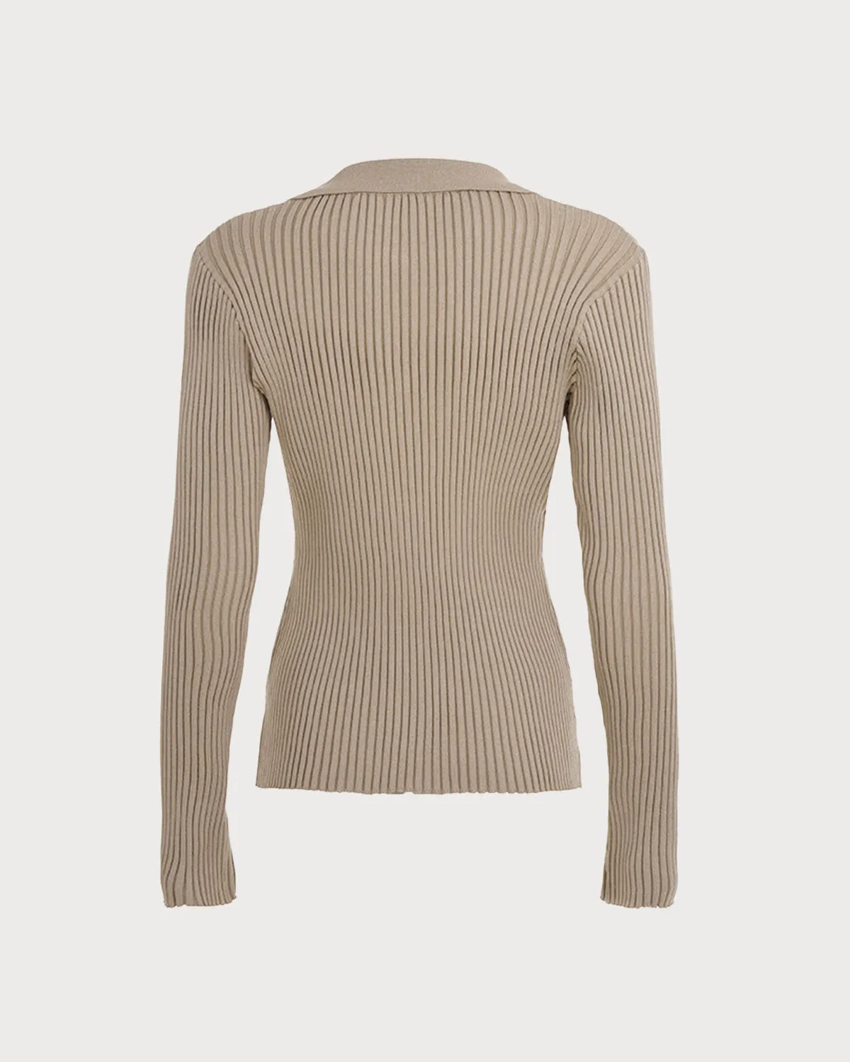 Camel Single Breasted Slim Knit Cardigan sold by rihoas product image thumbnail 4