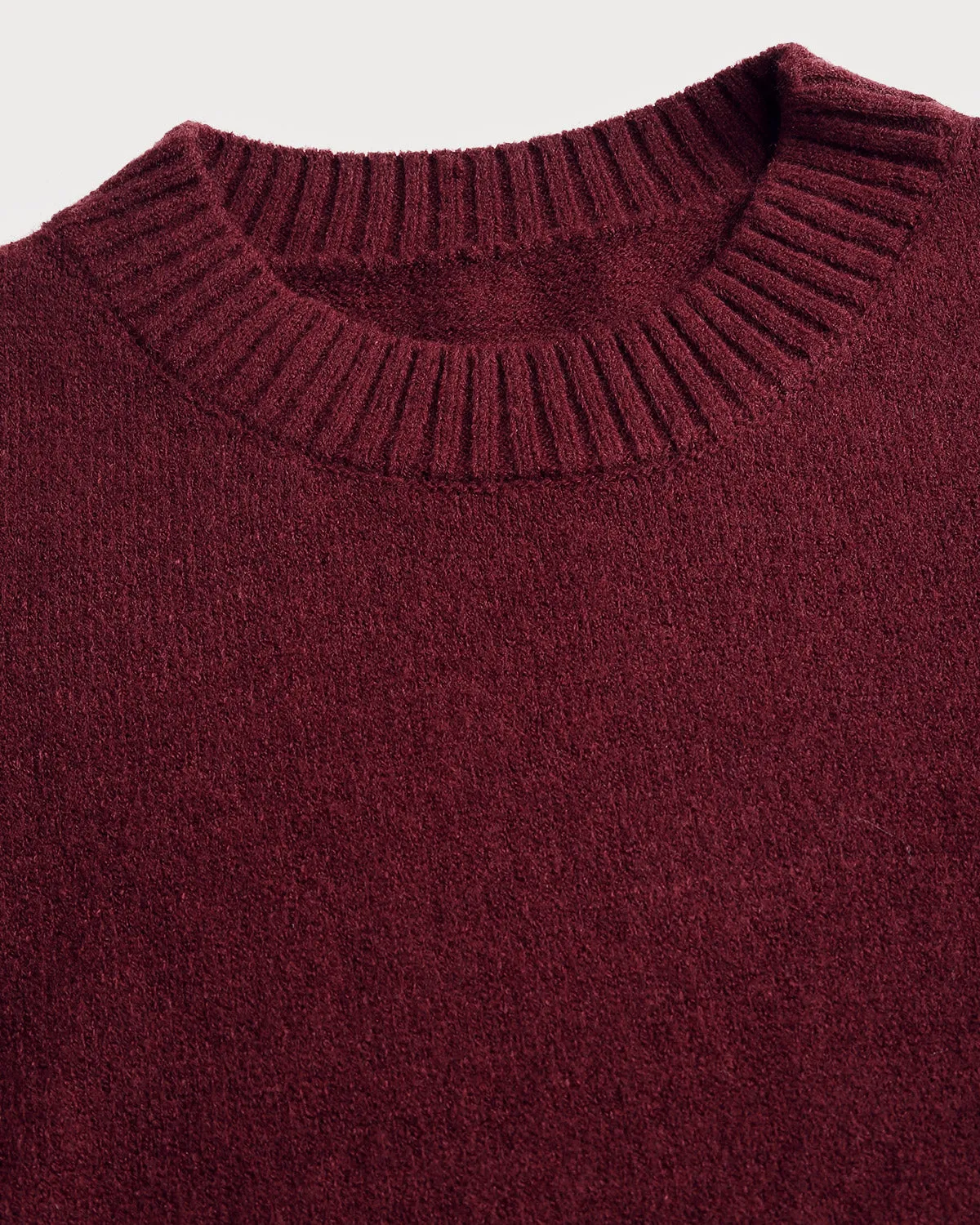 Wine Red Round Neck Loose Sweater sold by rihoas product image thumbnail 2