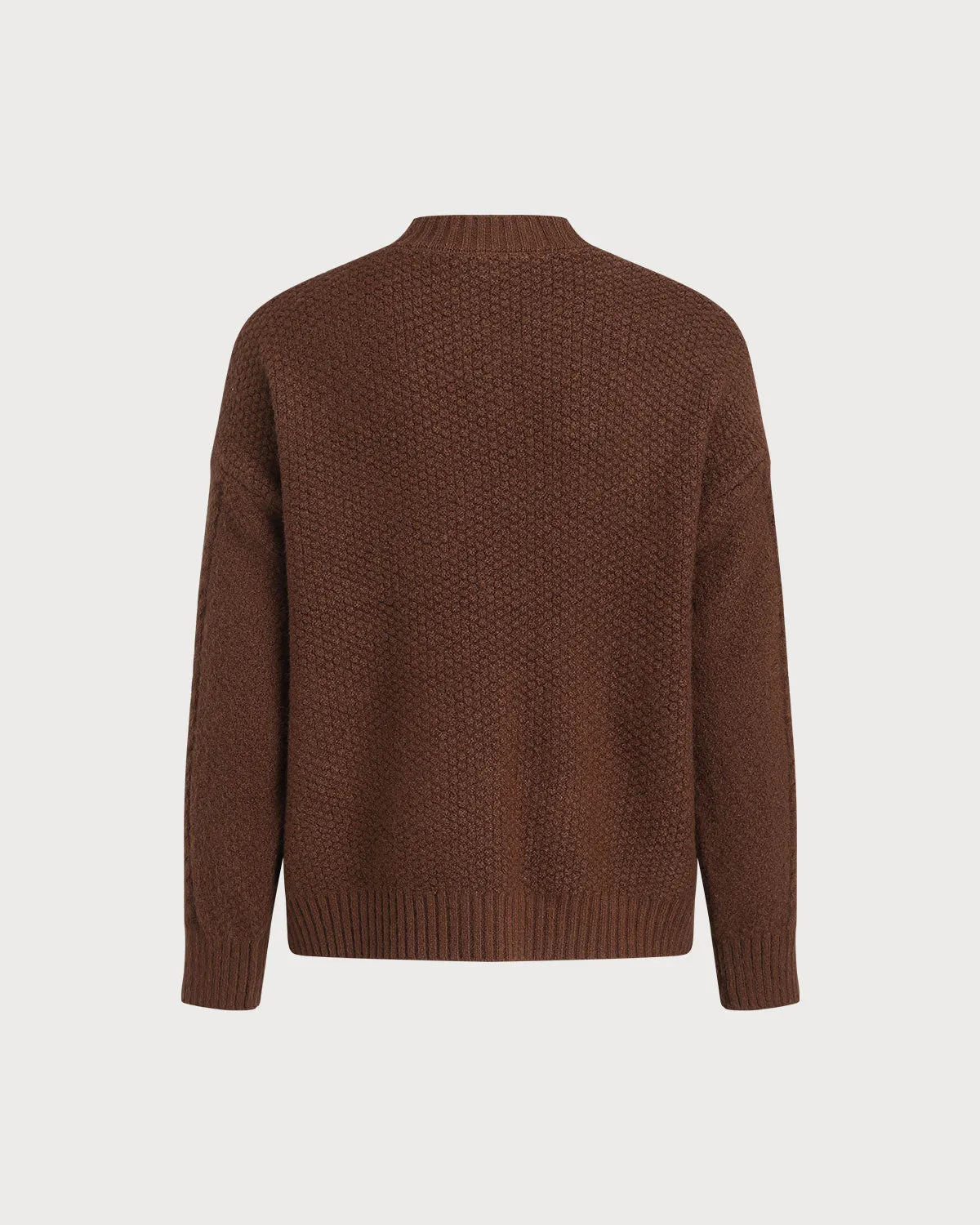 Coffee Textured Knit Cardigan sold by rihoas product image thumbnail 2