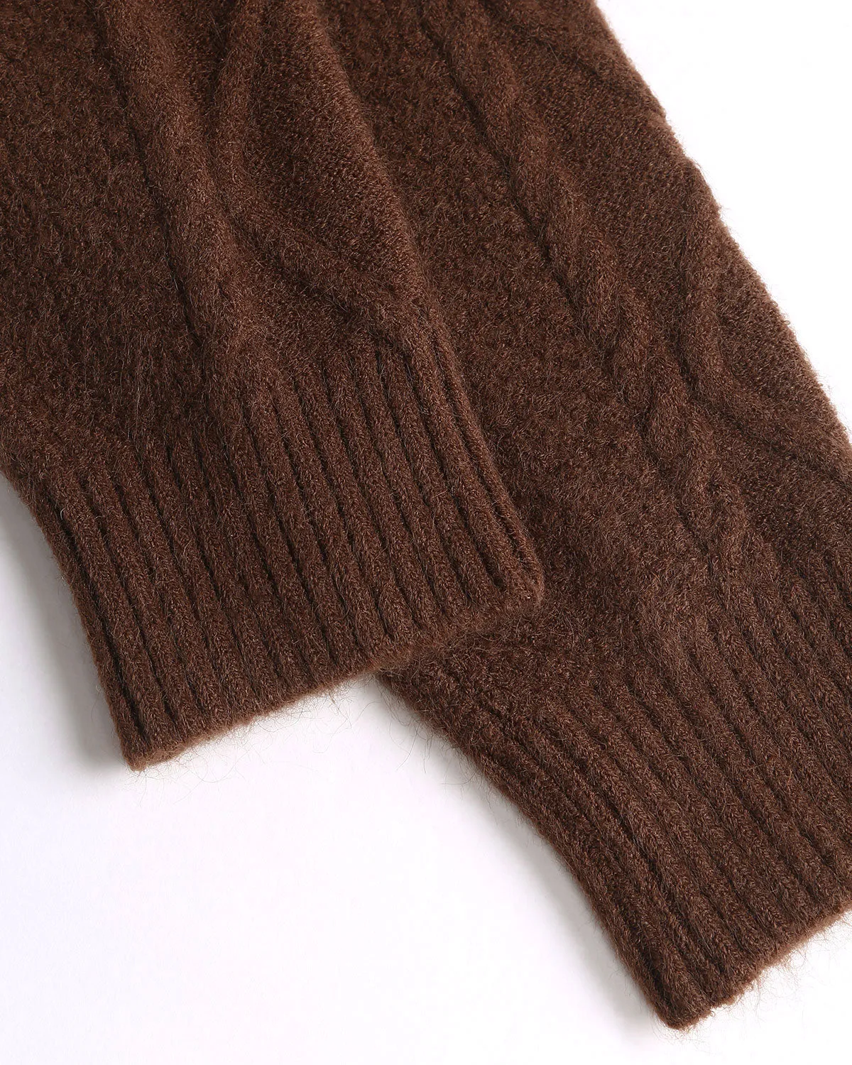 Coffee Textured Knit Cardigan sold by rihoas product image thumbnail 4