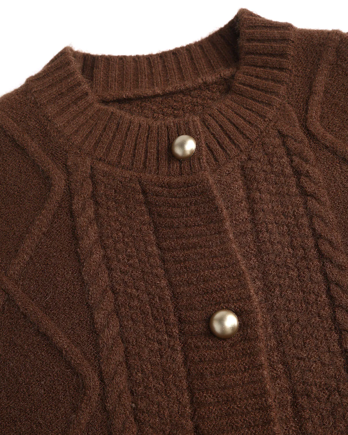 Coffee Textured Knit Cardigan sold by rihoas product image thumbnail 3