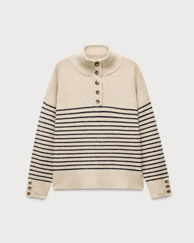 Khaki Striped Turtle Knit Sweater sold by rihoas
