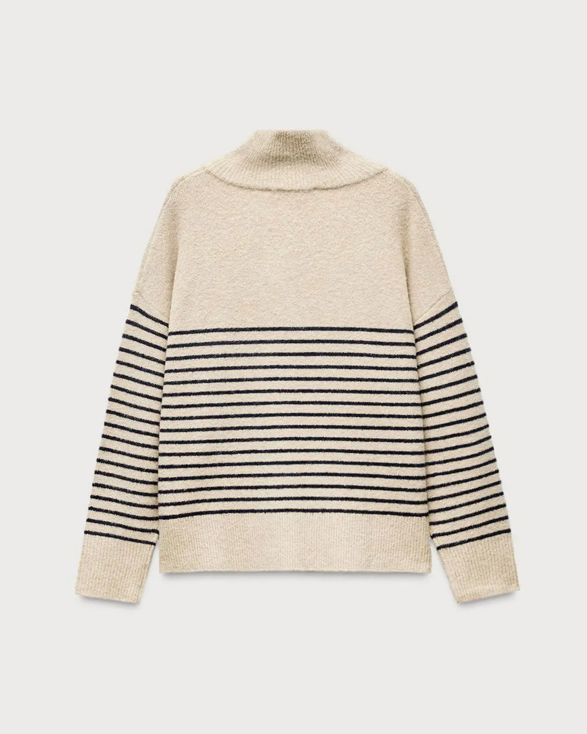 Khaki Striped Turtle Knit Sweater sold by rihoas product image thumbnail 2