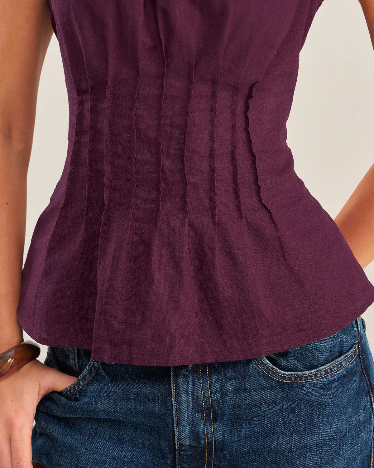 Purple Ruched Tank Top sold by rihoas product image thumbnail 2