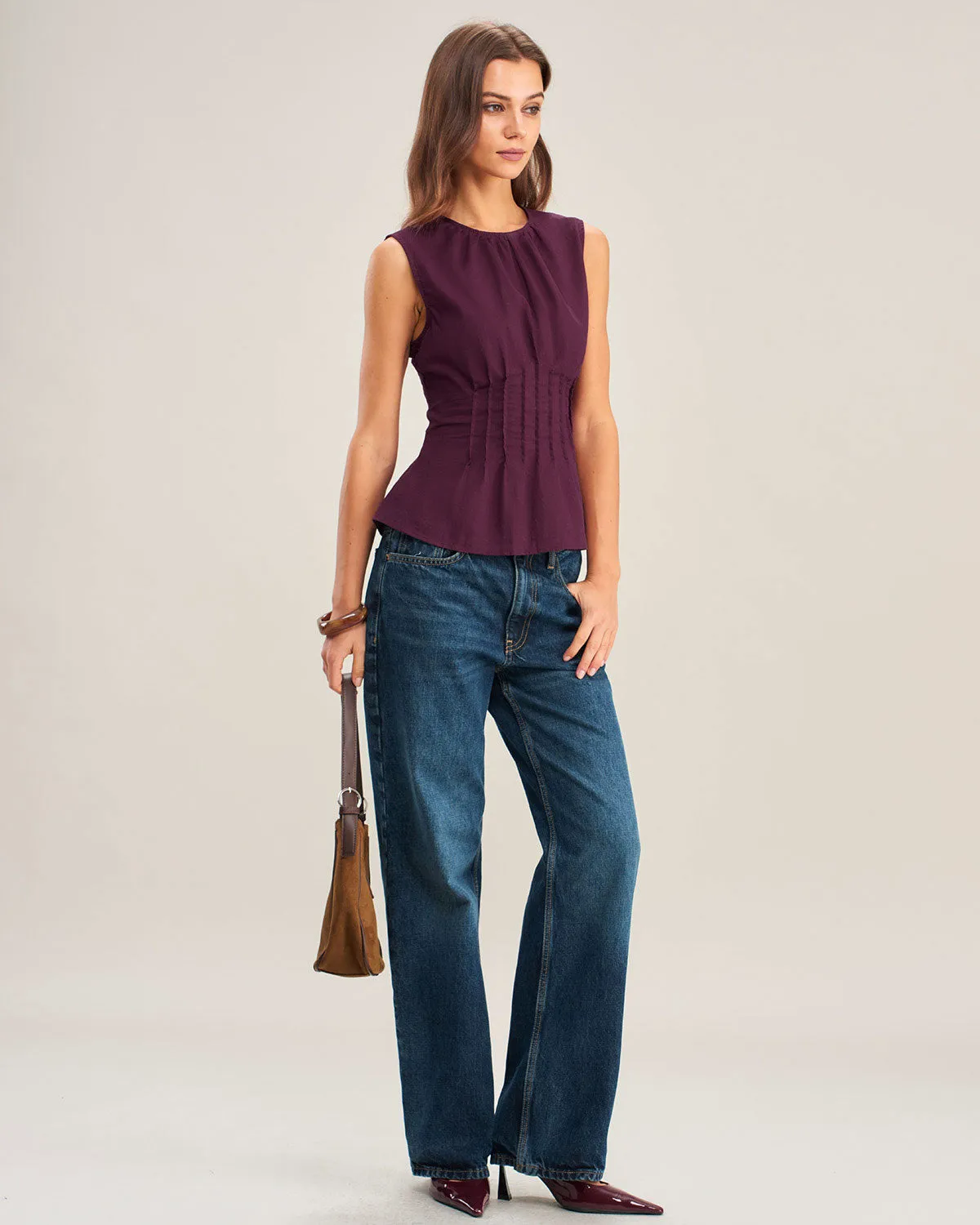 Purple Ruched Tank Top sold by rihoas product image thumbnail 3
