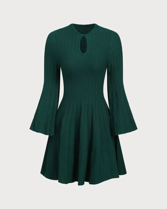 Green Bell Sleeve Sweater Dress sold by rihoas