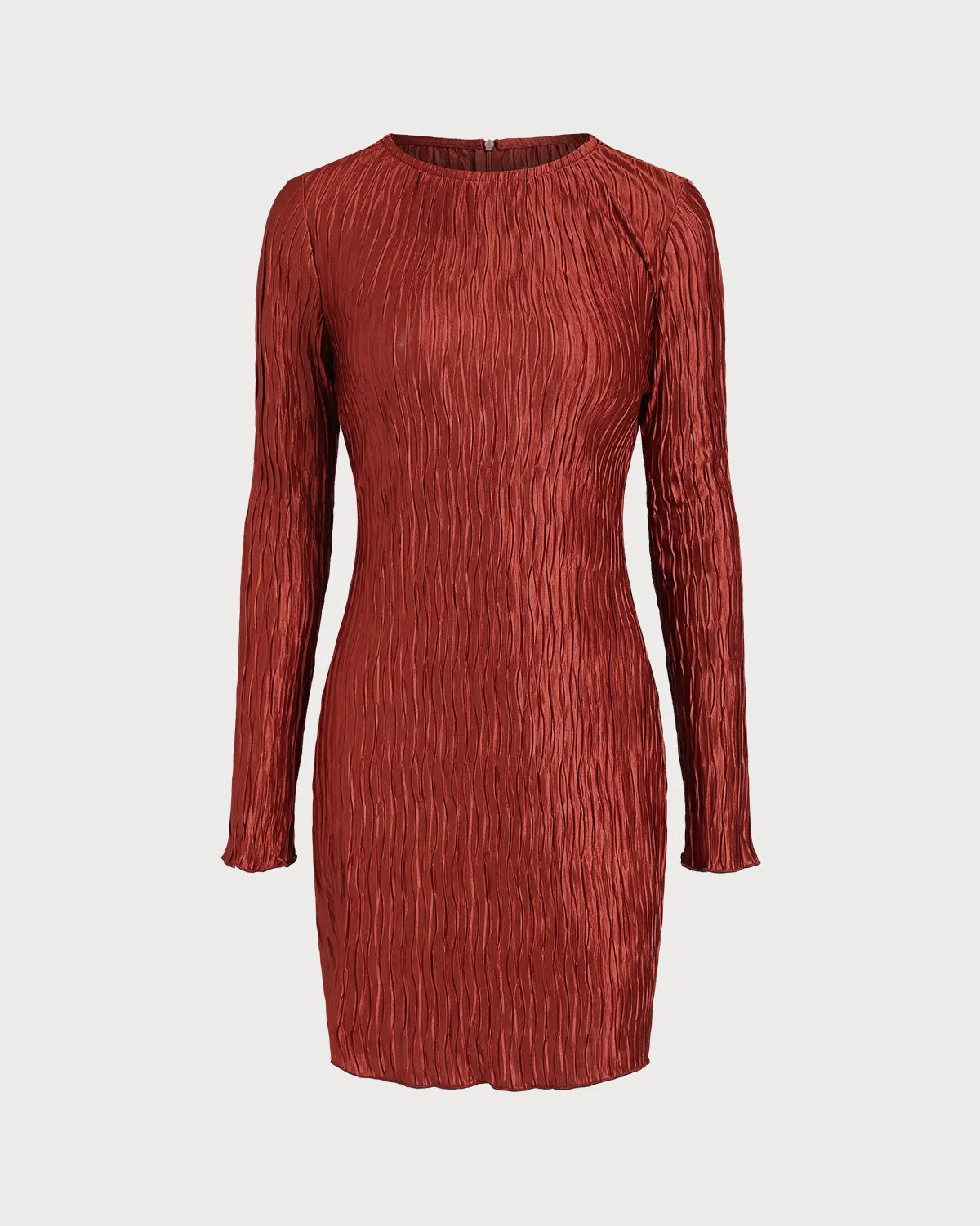 Brick Red Textured Mini Dress sold by rihoas