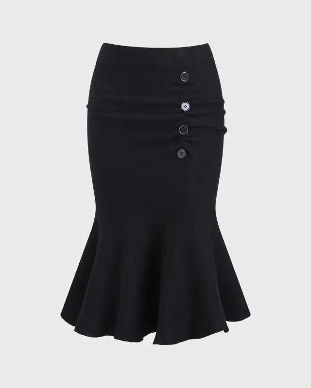 Black Mermaid Midi Skirt sold by rihoas