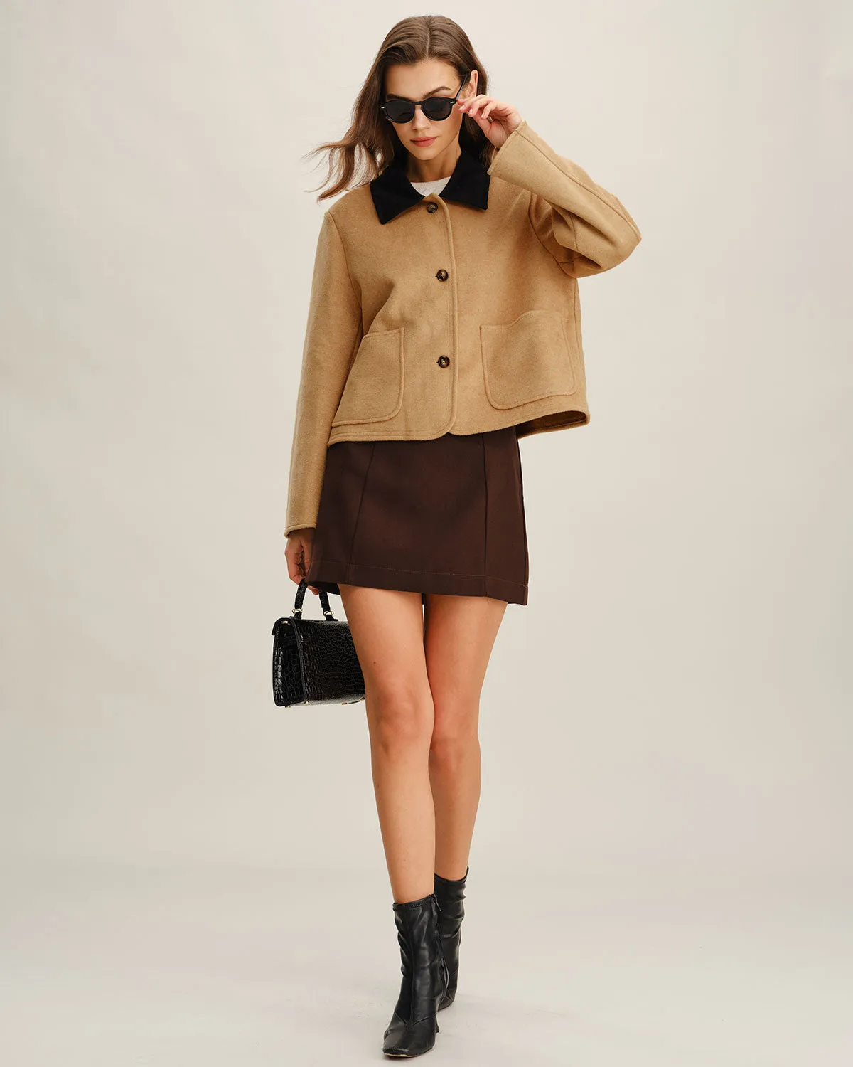Khaki Contrasting Pocket Jacket sold by rihoas product image thumbnail 5