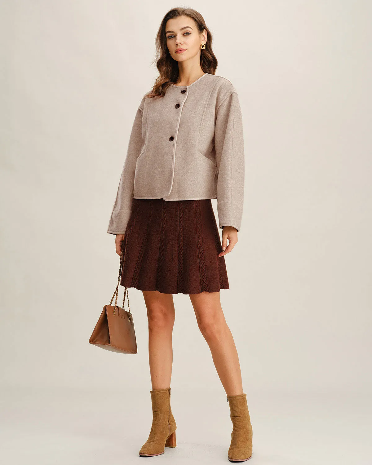 Beige Single Breasted Pocket Jacket sold by rihoas product image thumbnail 5