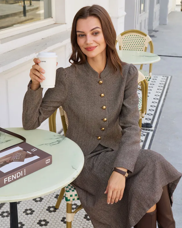 Brown Single Breasted Jacket sold by rihoas