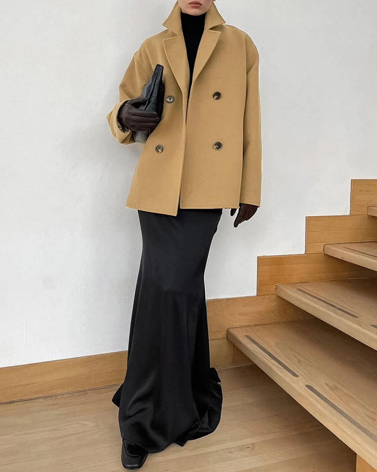 Khaki Loose Trench Coat sold by rihoas product image thumbnail 5