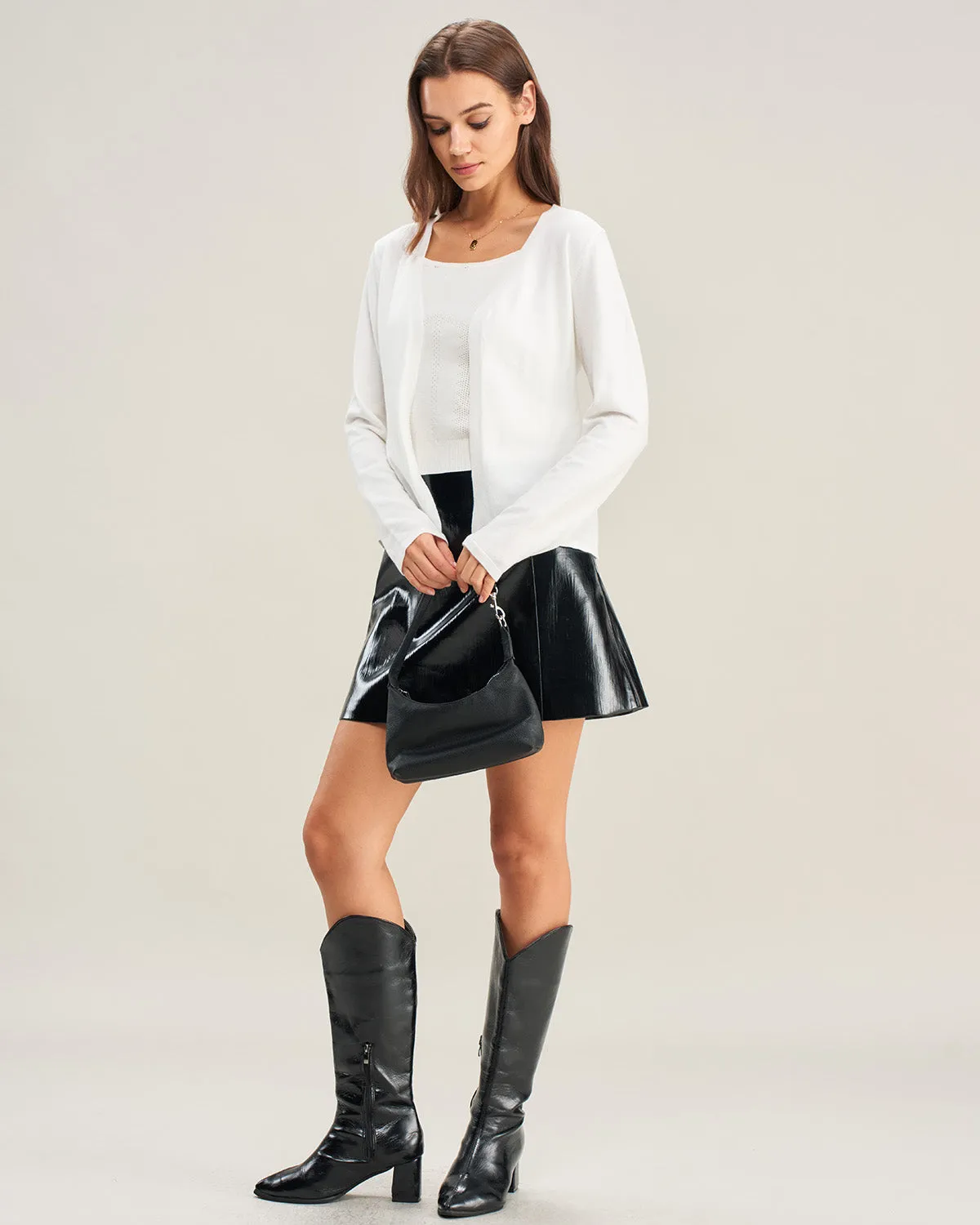 Black Faux Leather Mini Skirt sold by rihoas product image thumbnail 4