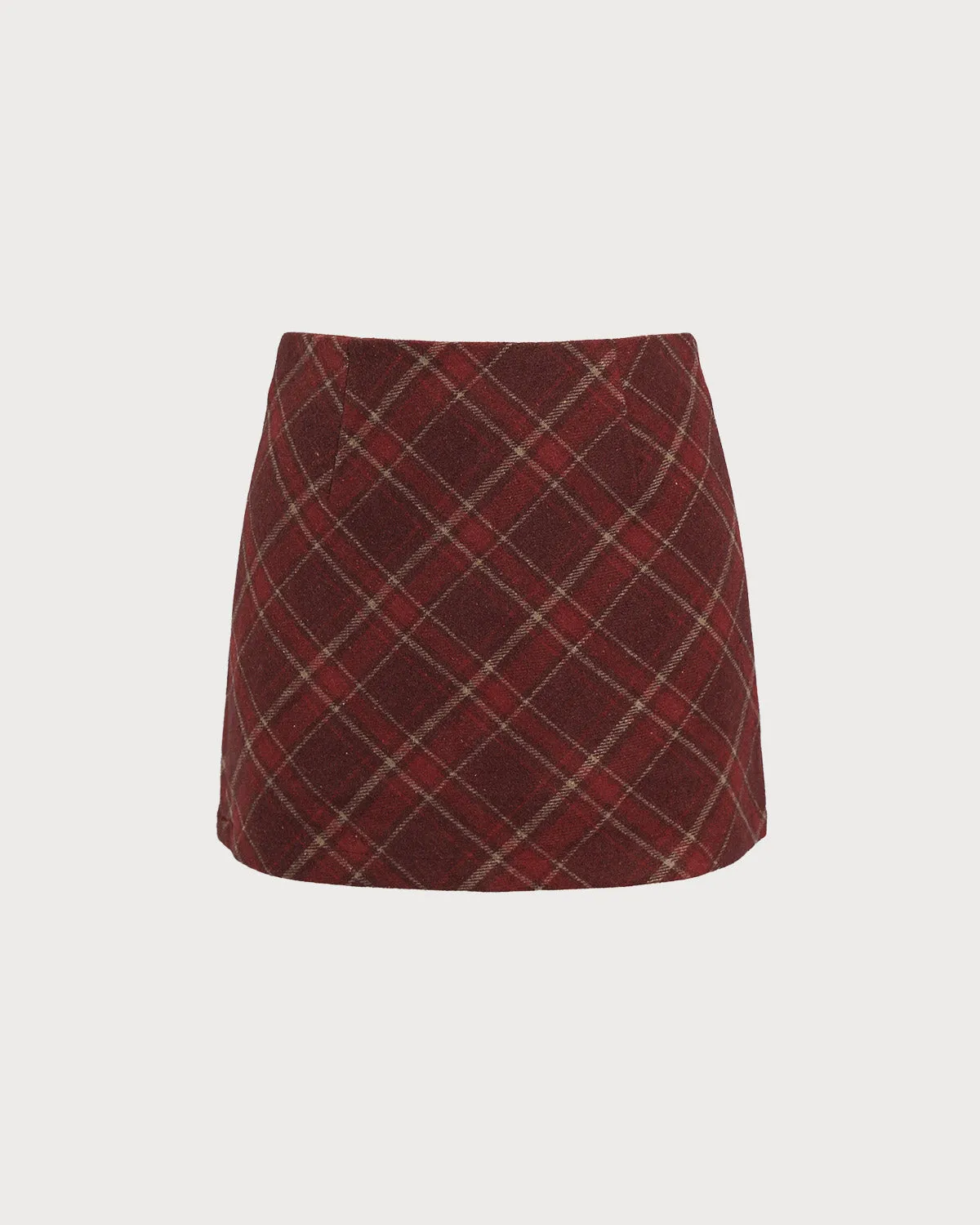 Red Plaid A-Line Mini Skirt sold by rihoas