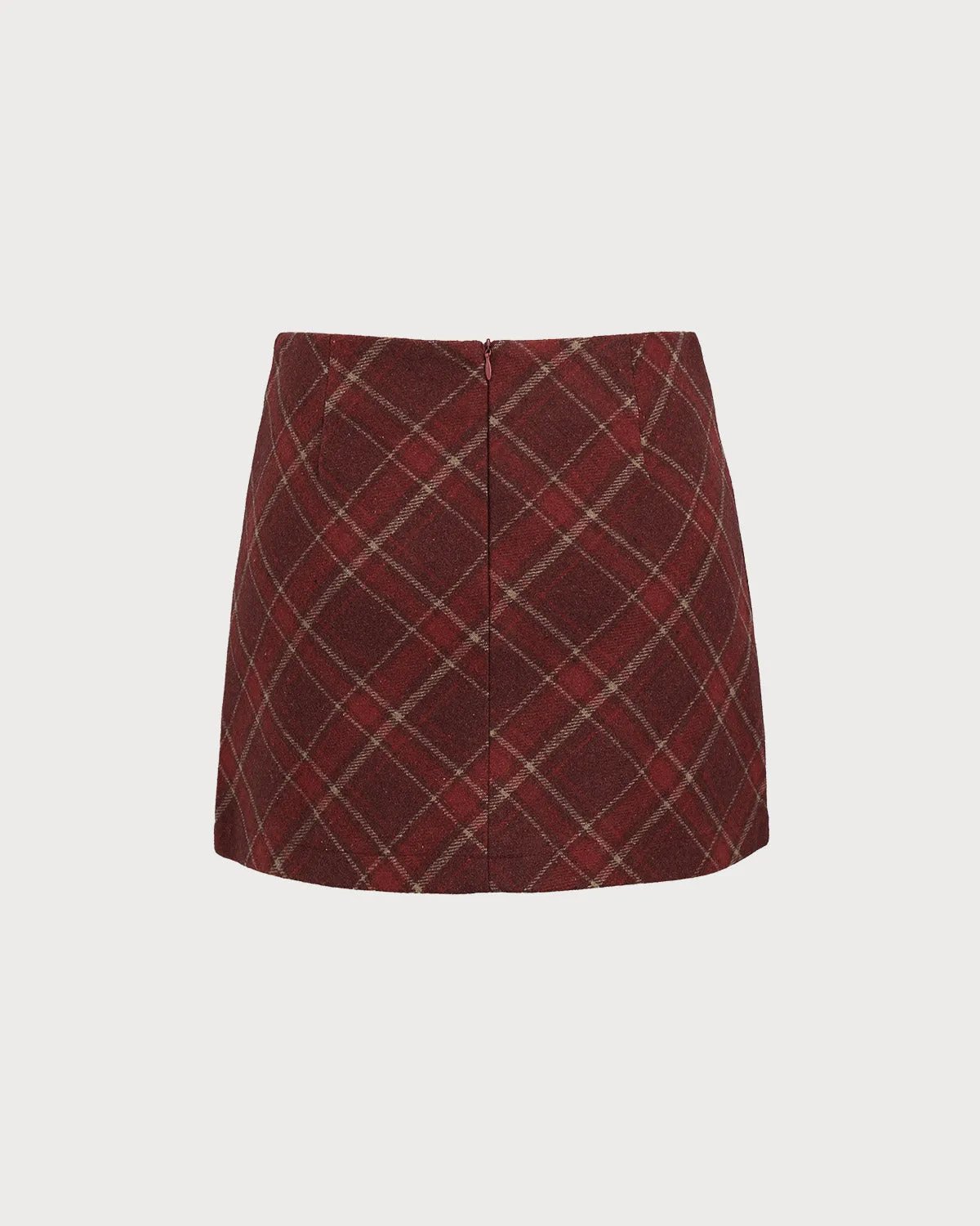 Red Plaid A-Line Mini Skirt sold by rihoas product image thumbnail 4