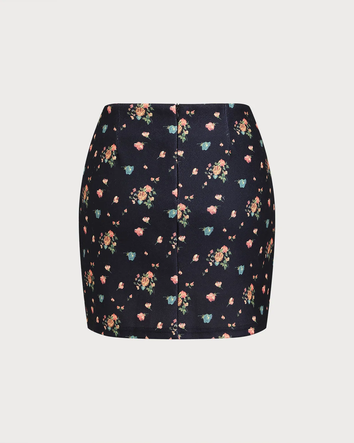 Black Floral A-Line Mini Skirt sold by rihoas product image thumbnail 2