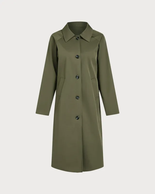 Green Contrasting Trench Coat sold by rihoas